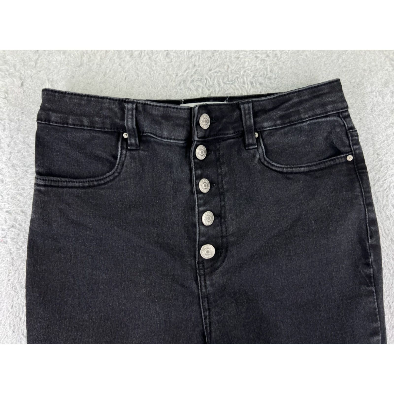 Denime Refuge Women's Flared Jeans 9 Black Denim Distressed Cotton Vintage-Inspired Size 30" / US 8 / IT 44 - 7 Thumbnail