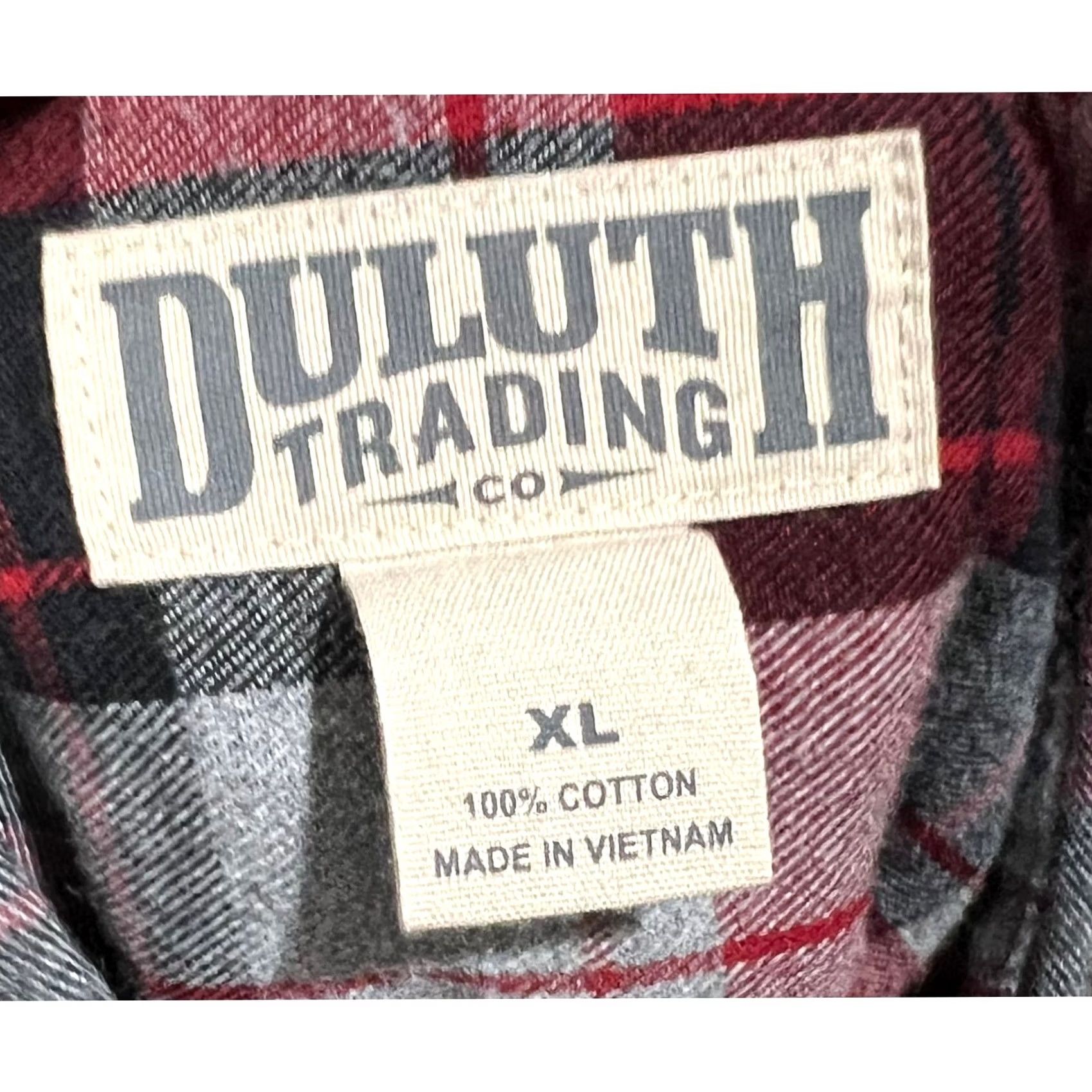 Duluth Trading Company Duluth Trading Co Free Swingin' Flannel Plaid Button Up Shirt XL Red Gray Unisex Adults Long Sleeve Regular Size XL Mens Womens Size US XL / EU 56 / 4 - 5 Thumbnail
