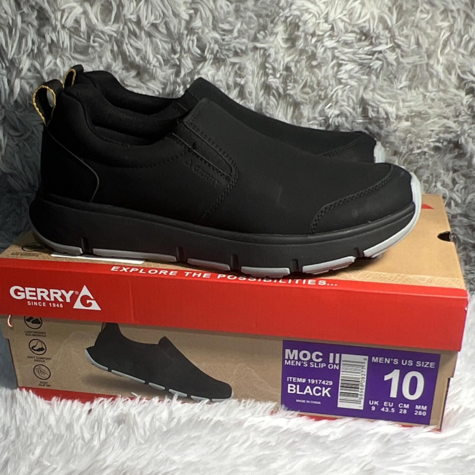 Gerrit Jacob Gerry MOC II Men's Black PU Leather Slip-On l Shoes Size 10 Size US 10 / EU 43 - 1 Thumbnail