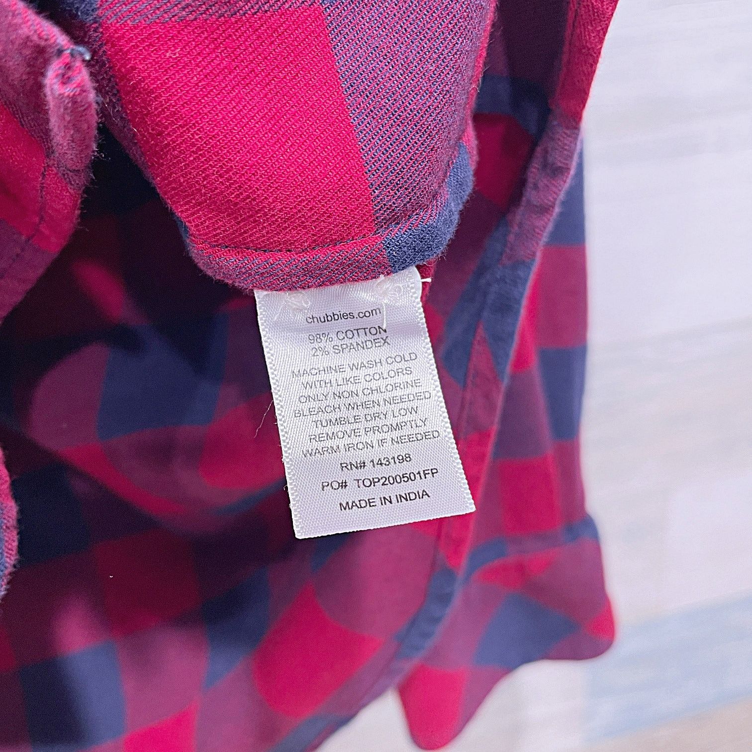 Chubbies Chubbies Plaid Check Flannel Shirt Red Blue Cotton Stretch S Size US S / EU 44-46 / 1 - 6 Thumbnail