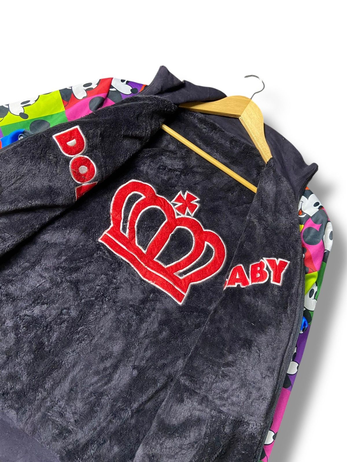 Japanese Brand Baby Doll Mickey Overprint Reversible Fleece Jacket (156) Size US L / EU 52-54 / 3 - 2 Thumbnail