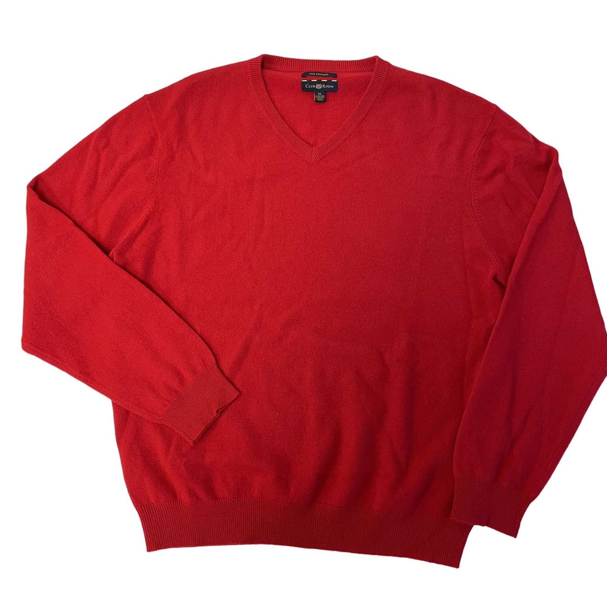 Club Room Club Room V NECK Pullover Jumper 2-Ply 100% CASHMERE Sweater Size US XL / EU 56 / 4 - 1 Thumbnail