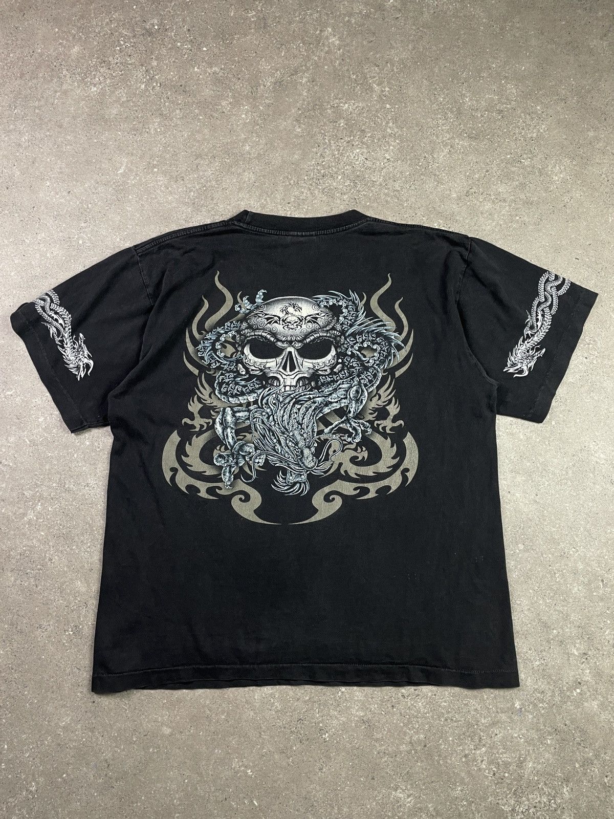 Affliction × Vintage Vintage Crazy Y2K Skulls Affliction Rock Eagle T Shirt Size US L / EU 52-54 / 3 - 2 Thumbnail