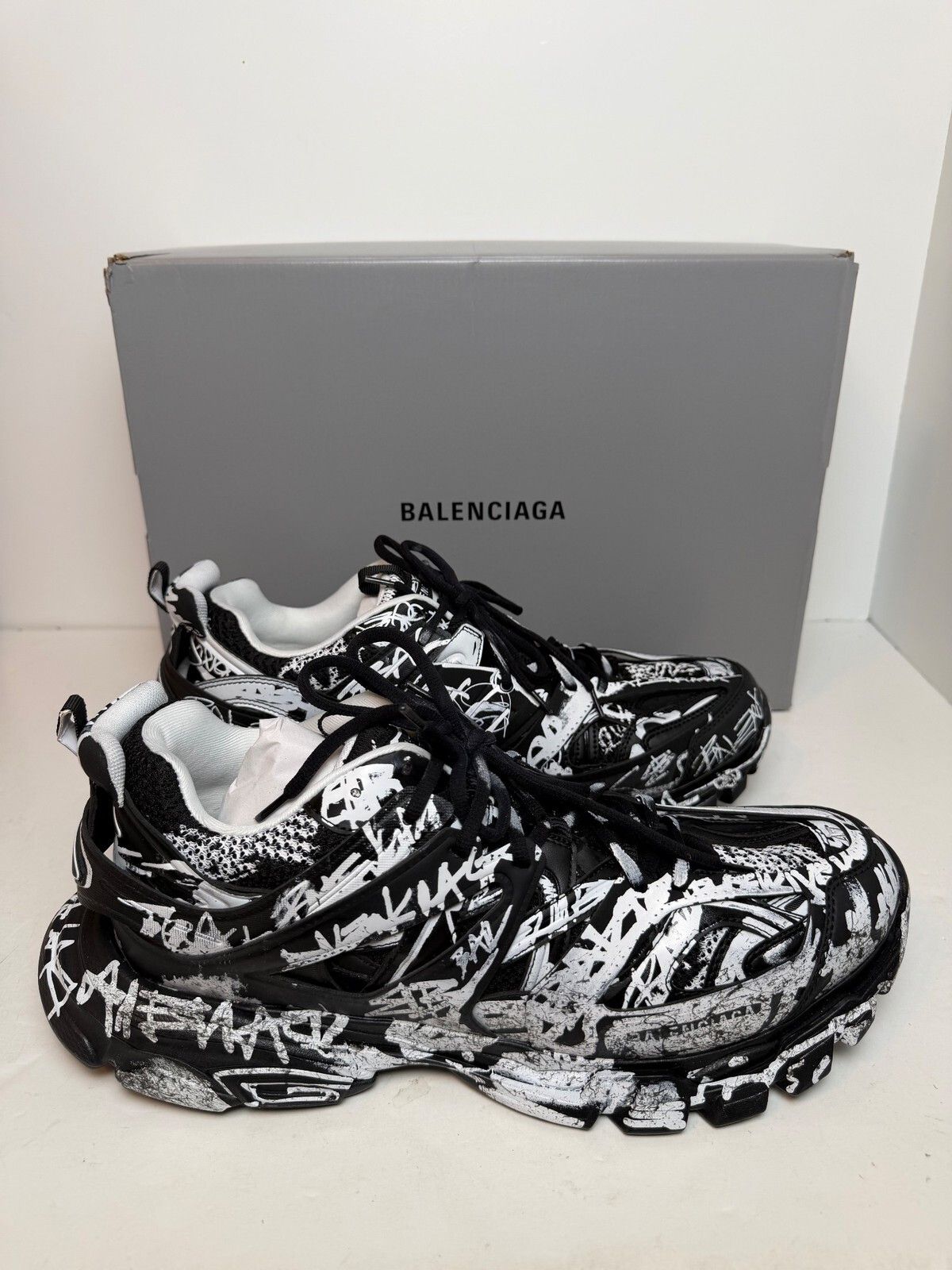 Balenciaga Track Trainer Black White Sneakers Size 14/47 New Men main image 3