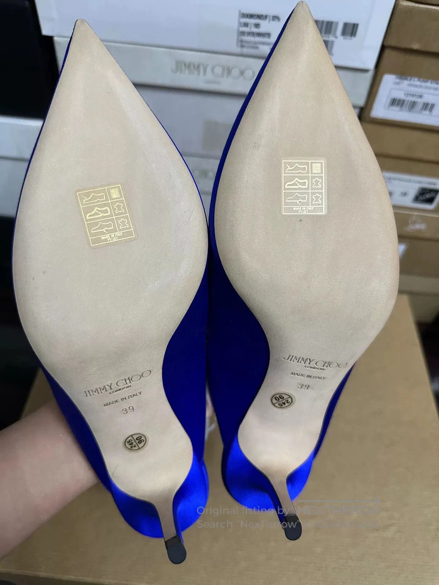 Jimmy Choo Jimmy Choo Blue Satin High Heels. Size US 8 / IT 38 - 7 Thumbnail