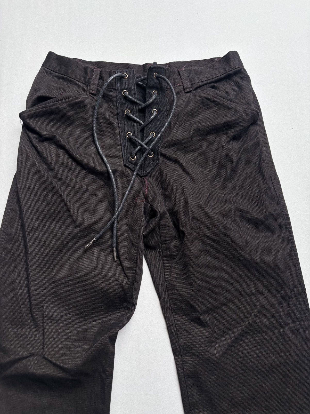 Japanese Brand Attelier sab men lace up flare pants Size US 28 / EU 44 - 2 Thumbnail