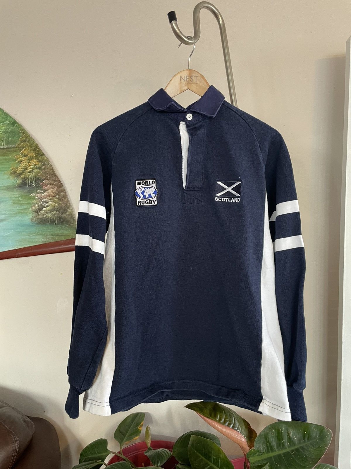 Vintage Vintage World Rugby Scotland Rugby Polo Longsleeve Size US L / EU 52-54 / 3 - 1 Thumbnail
