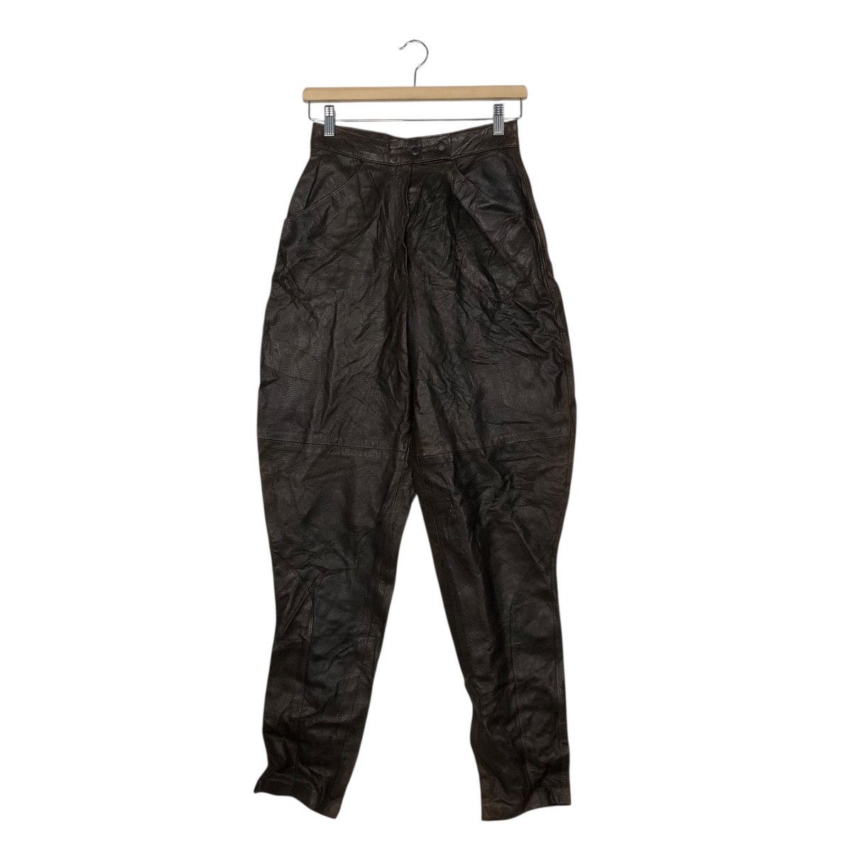 Japanese Brand 📌Vintage Biker Leather Pants Racing Maxima Issey Miyake Size US 26 / EU 42 - 2 Thumbnail