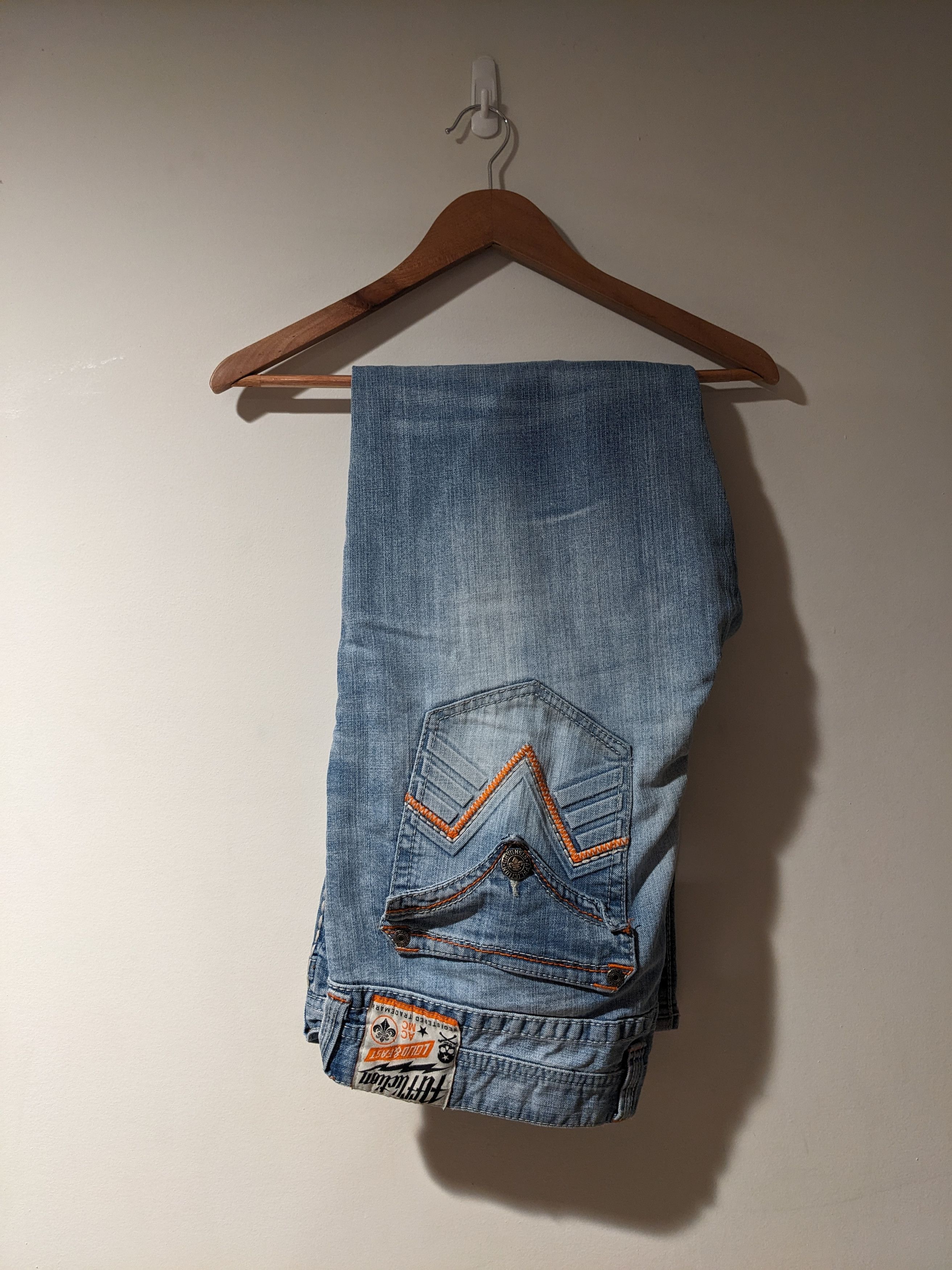 Vintage Y2K Affliction Size 40 Blue Denim Jeans