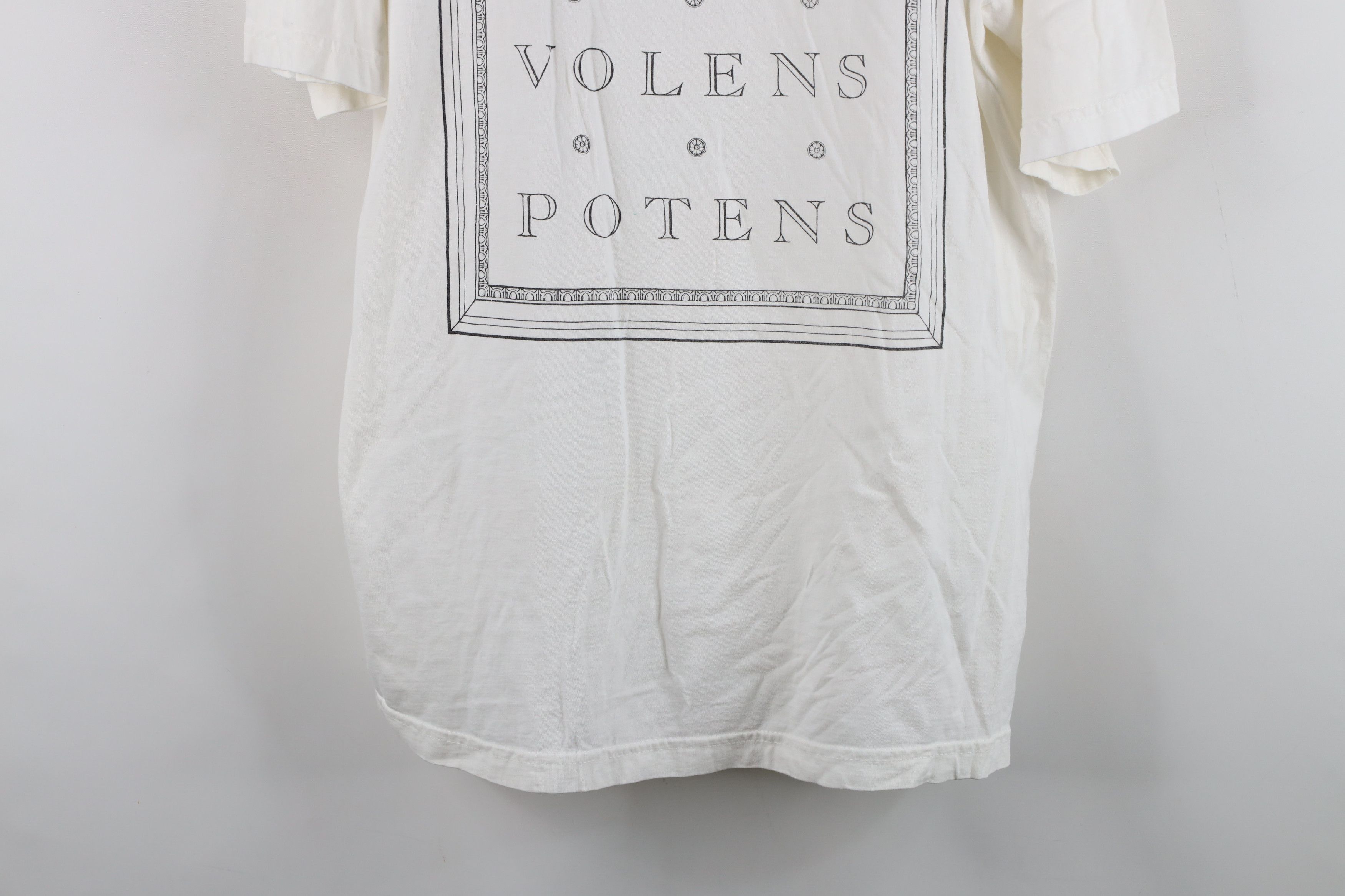 Vintage Vintage 90s Volens Potens Wanting Willing Able T-Shirt Size US XL / EU 56 / 4 - 3 Thumbnail