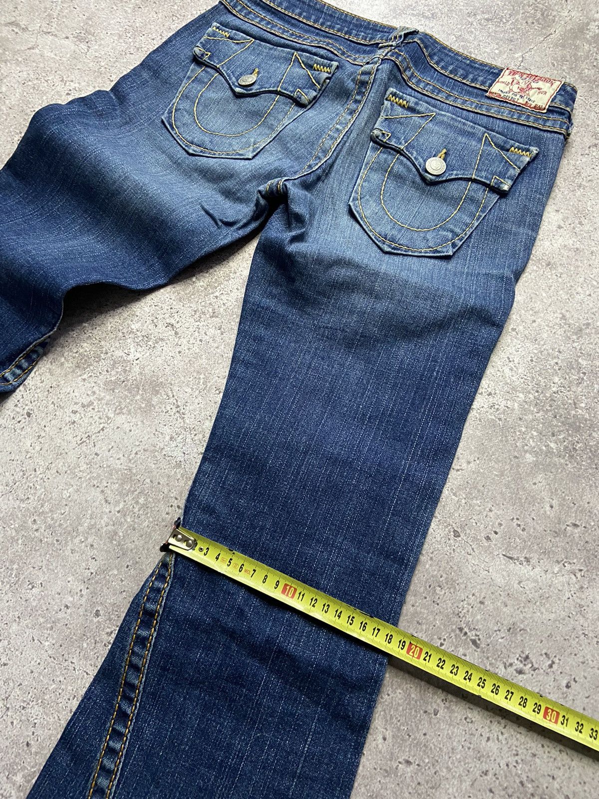 Hysteric Glamour × Japanese Brand × True Religion Flared TRUE RELIGION with Orange Stitching Low Rise jeans Size 30" / US 8 / IT 44 - 5 Thumbnail