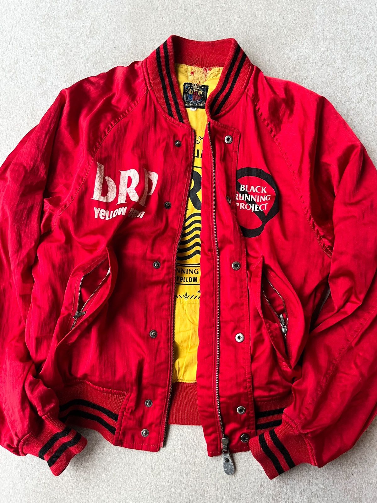 YELLOW CORN Vintage 00’s bRP “YELLOW CORN“ varsity bomber jacket Size US L / EU 52-54 / 3 - 5 Thumbnail