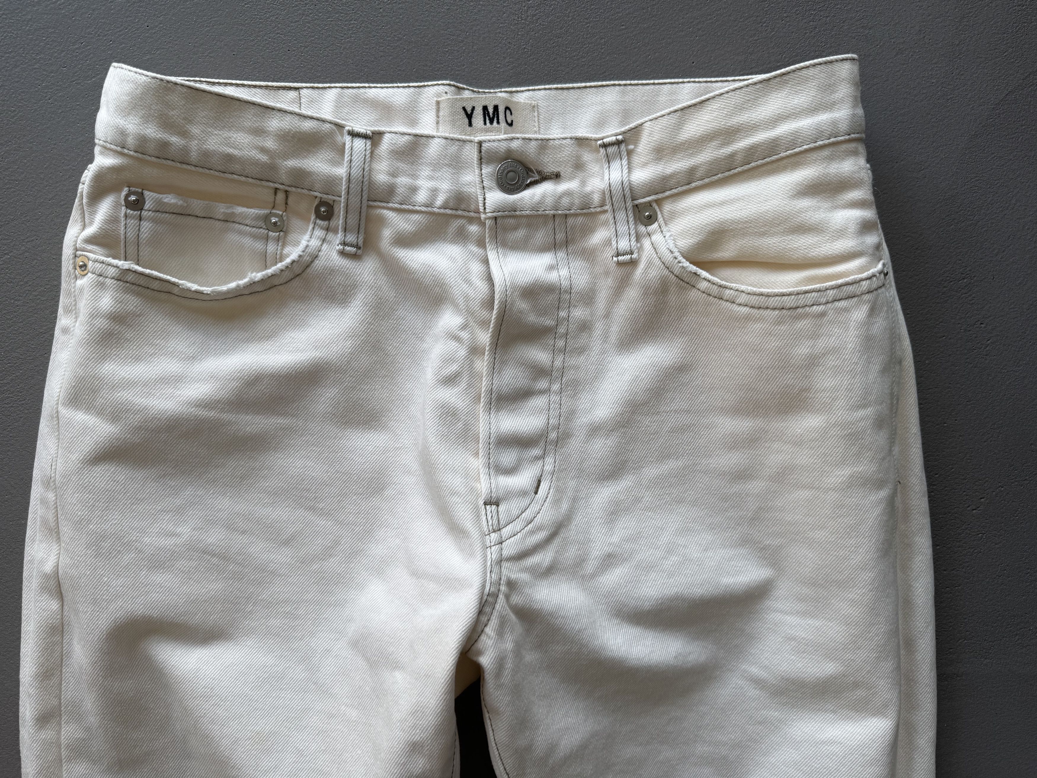 YMC YMC You Must Create Ecru Jeans With Plaint Splatter Details Size US 30 / EU 46 - 4 Thumbnail