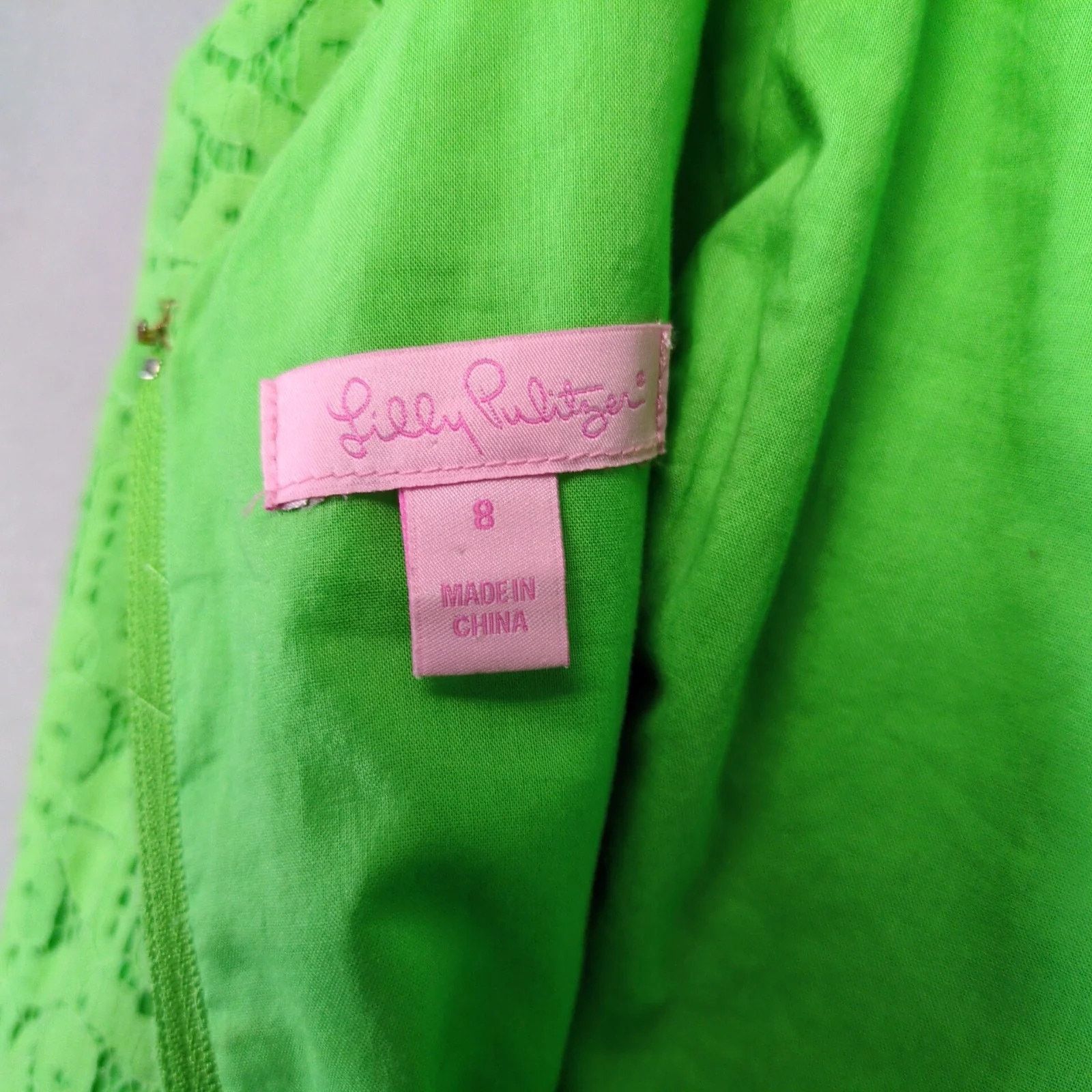 Lilly Pulitzer Lilly Pulitzer Posey Green Daisy Lane Lace Fit & Flare Dress Size M / US 6-8 / IT 42-44 - 3 Thumbnail