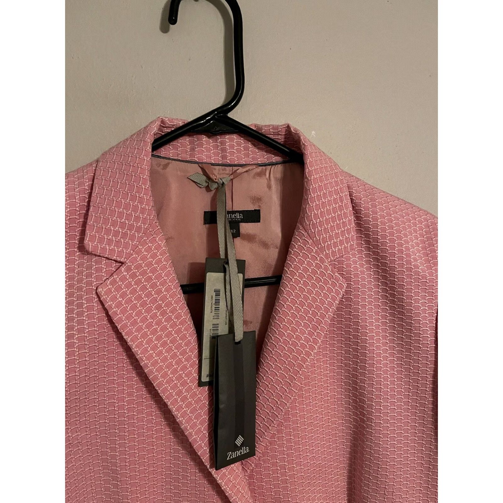 Zanella Zanella Nora Made in Italy Blazer Pink Womens 12 Blazer Jacket Size XL / US 12-14 / IT 48-50 - 3 Thumbnail