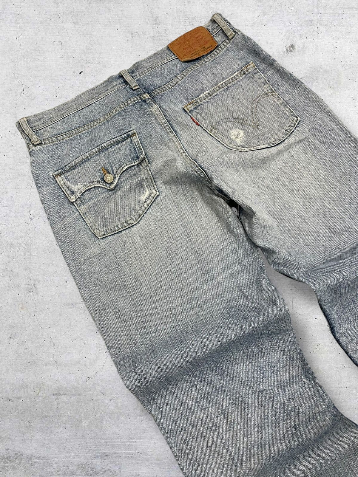 Levi's Vintage Clothing VINTAGE 533 LEVIS USA 90S DESIGNER OLD RIPPED BLUEWASH DENIM Size US 35 - 12 Thumbnail