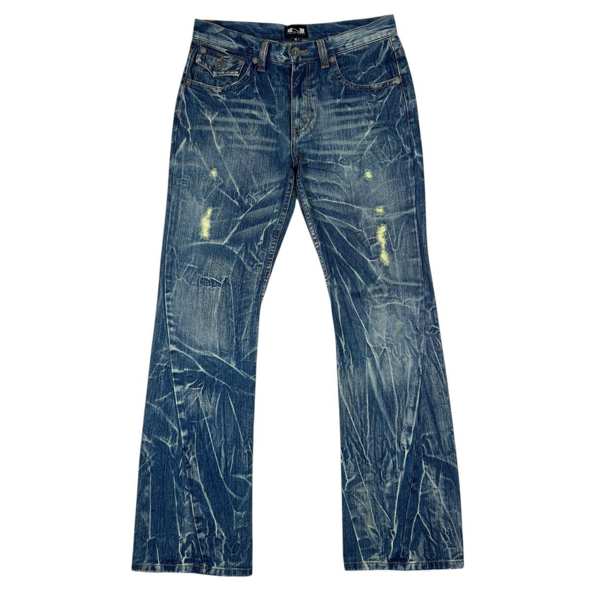 If Six Was Nine Twist Leg - 2000s Nylaus Flared Madness Jeans Size US 32 / EU 48 - 1 Thumbnail