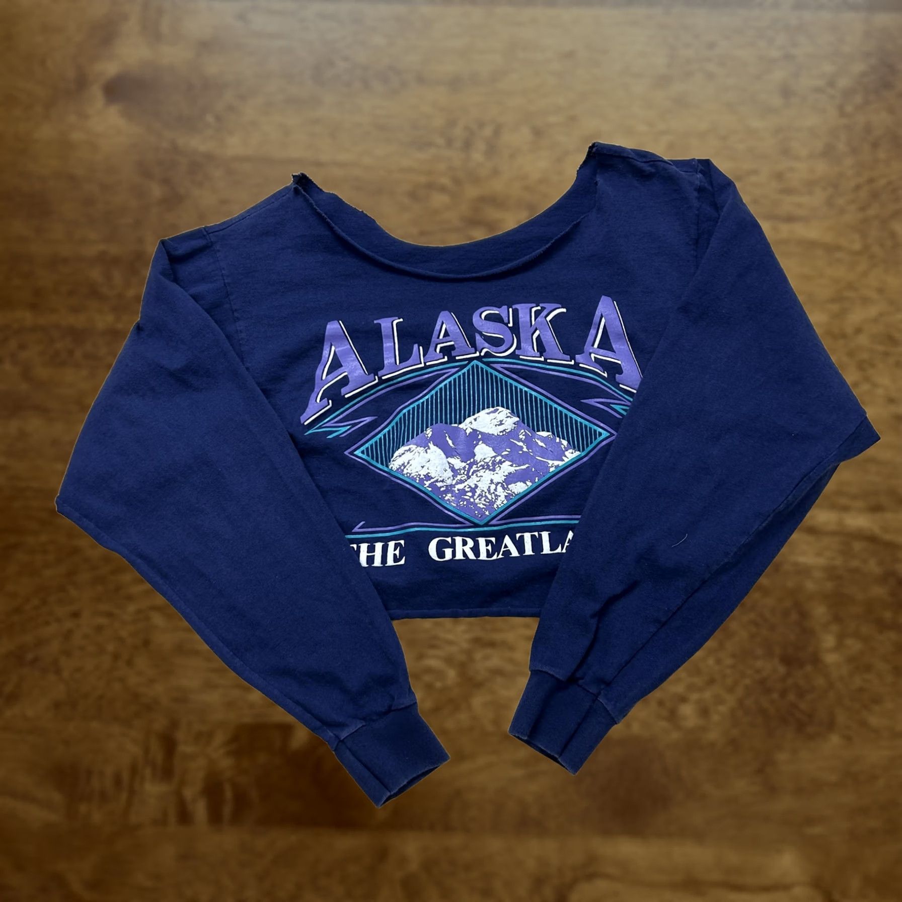 Vintage VINTAGE Alaska Shirt Womens M Blue Cropped Sweatshirt The Greatland Fleece Size M / US 6-8 / IT 42-44 - 1 Thumbnail
