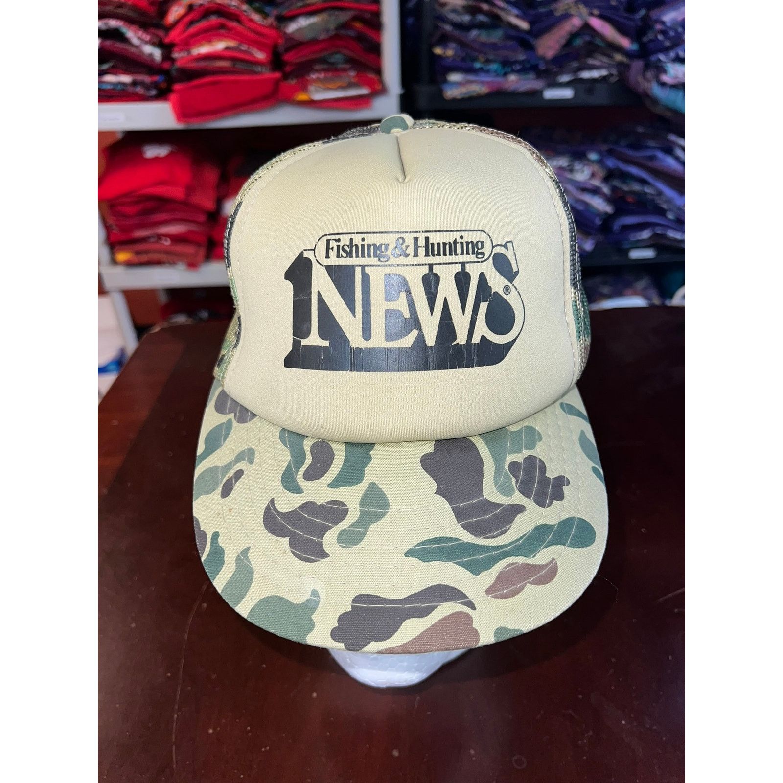 Vintage Vintage Camo Hat Fishing Hunting News Hunt Trucker Snapback Size ONE SIZE - 2 Thumbnail