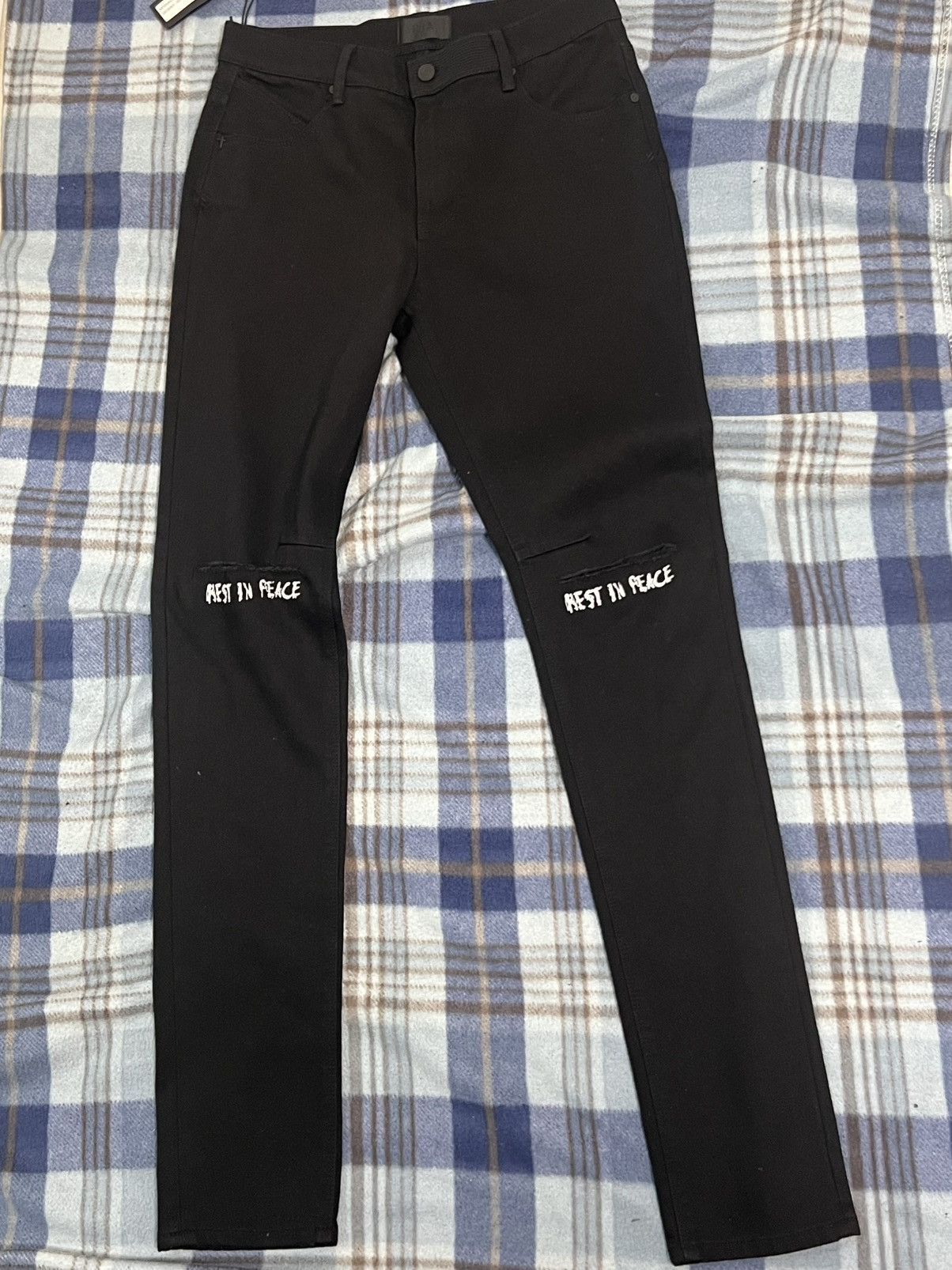 Rta Rta RIP print black jeans | Grailed