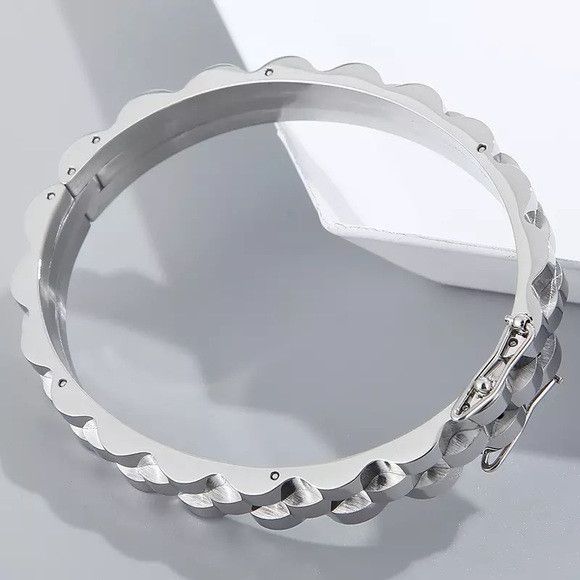 Other 9mm Stainless Steel Cuff Bangle Unisex Bracelet (S) Size ONE SIZE - 3 Thumbnail