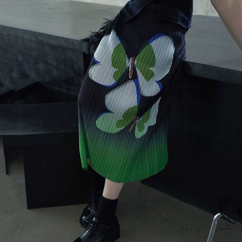 Other Butterfly Gradient Pleated Skirt Size 34" / US 12 / IT 48 - 1 Thumbnail