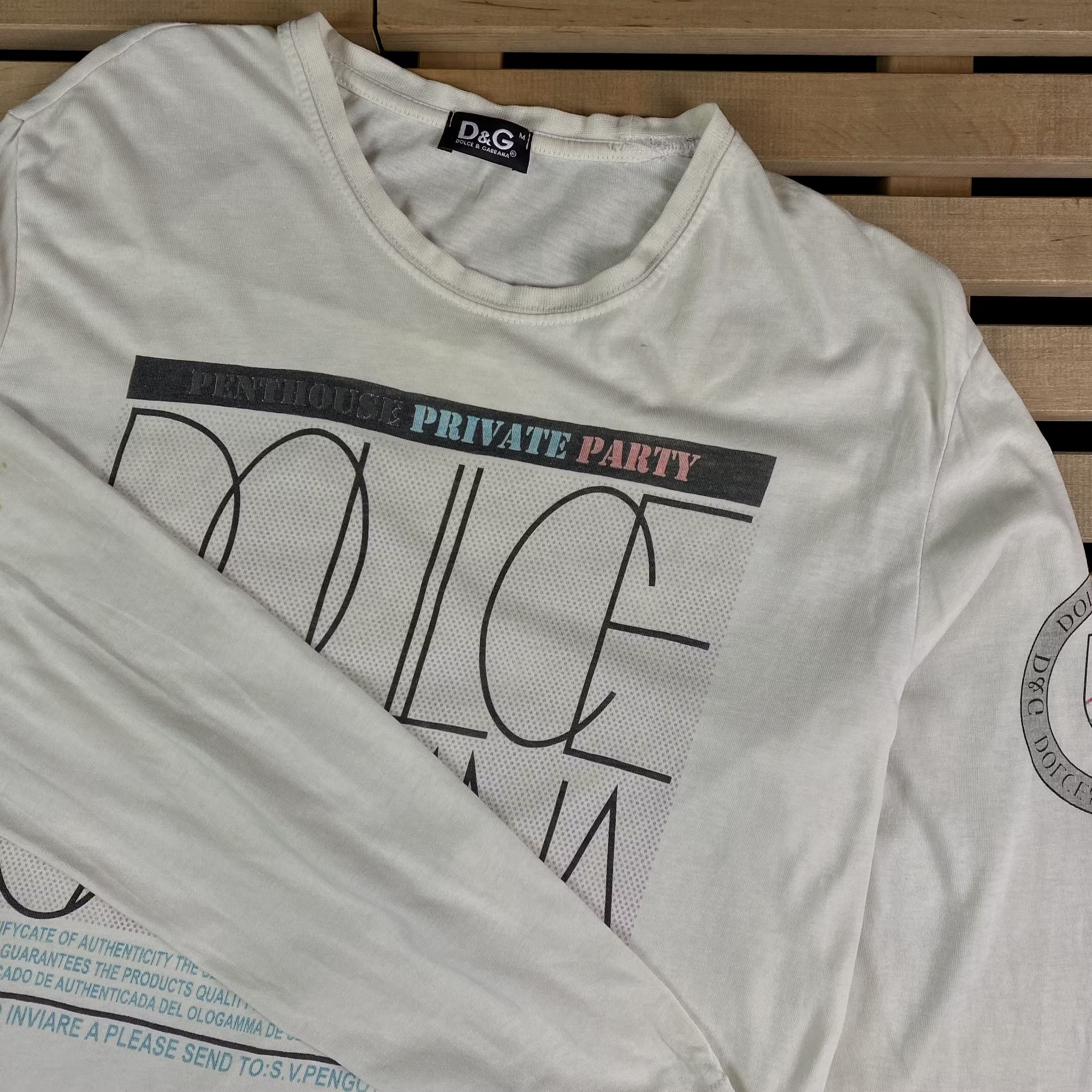 Vintage Mens T Shirt Long Sleeve Dolce Gabbana Vintage Size M Size US M / EU 48-50 / 2 - 2 Thumbnail