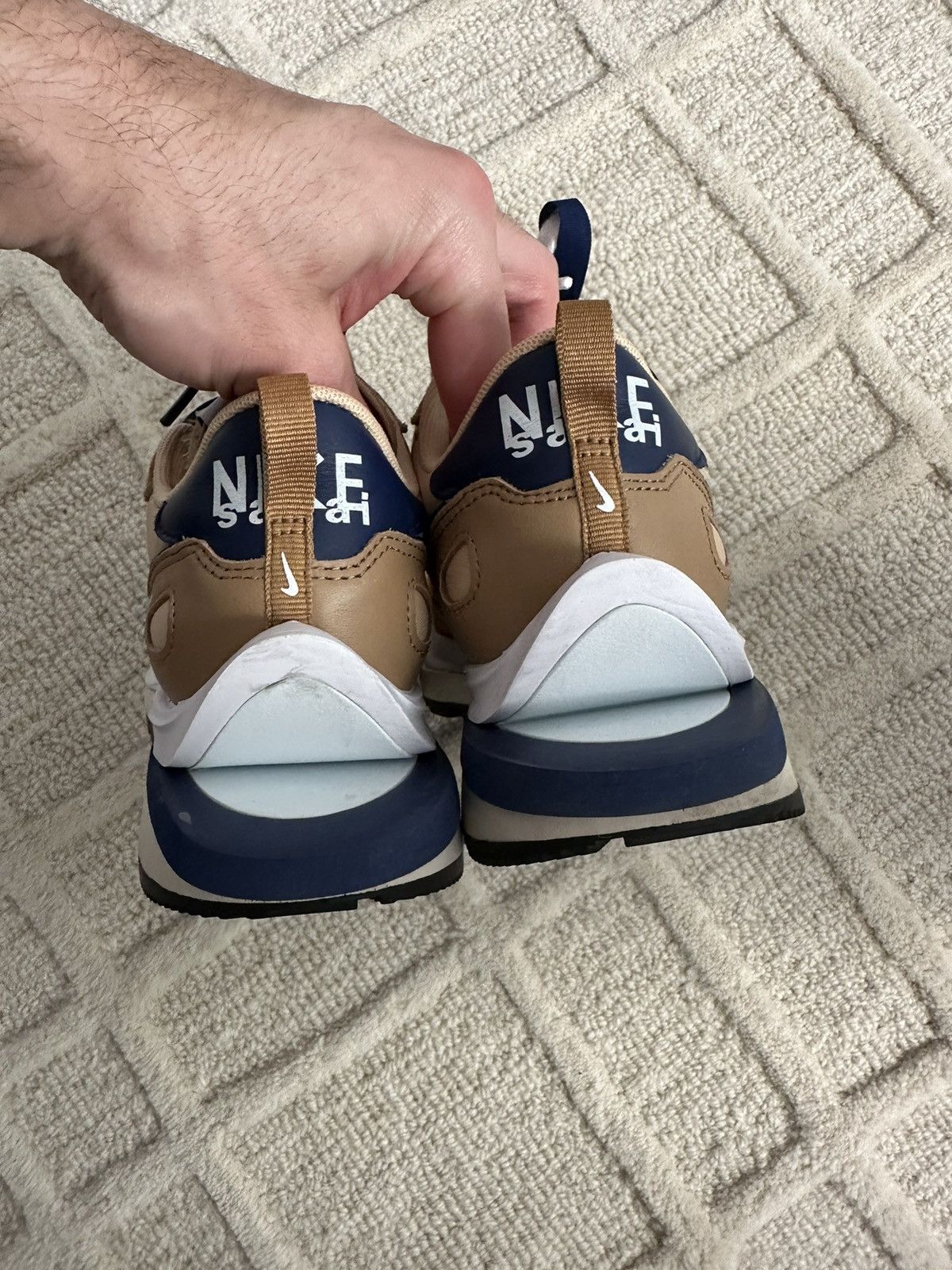 Nike × Sacai Nike Vaporwaffle Sacai ‘Sesame Blue Void’ Size US 5.5 / EU 38 - 4 Thumbnail