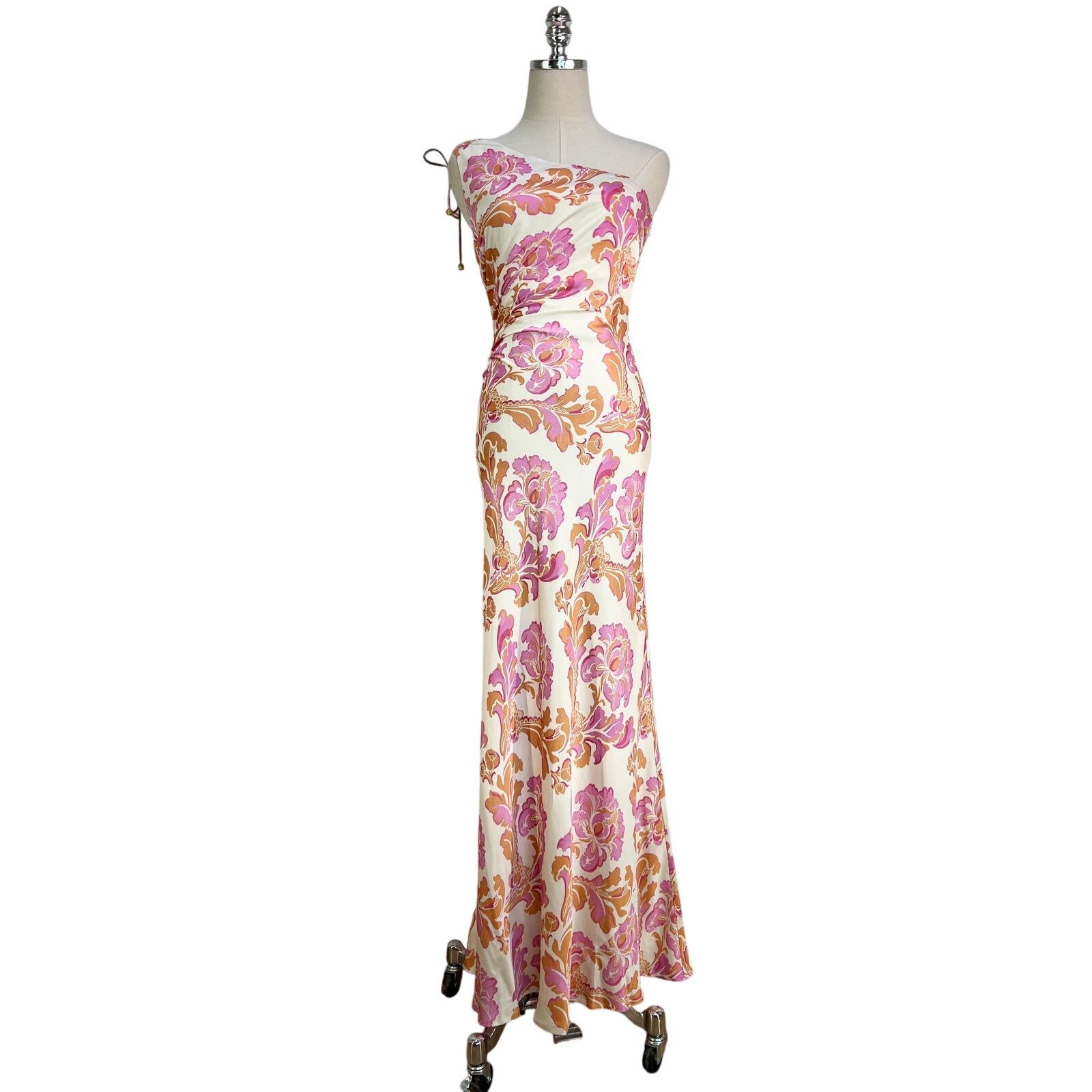 Other Kivari Josefina Maxi Dress Printed Pink Floral One Shoulder Size XS / US 0-2 / IT 36-38 - 1 Thumbnail