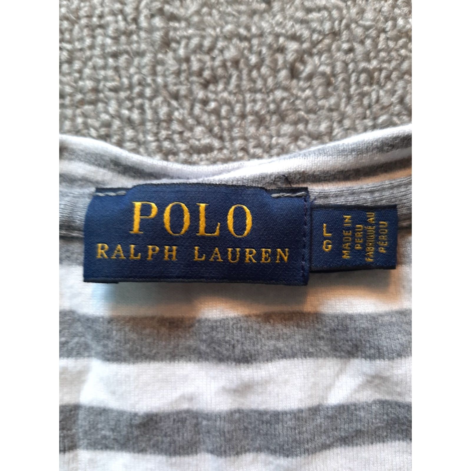 Ralph Lauren Lauren Ralph Lauren Shirt Womens Large L Striped Polo Short Sleeve Collared White Size L / US 10 / IT 46 - 3 Thumbnail