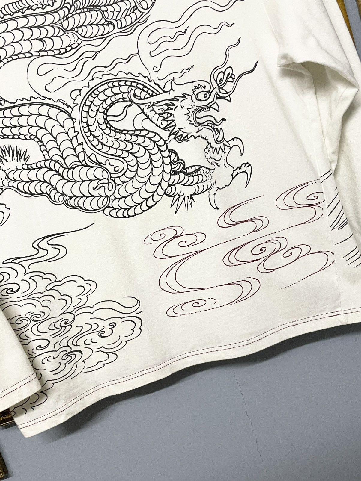 Yasuyuki Ishii Vintage Japan Karakuri Tamashi Dragon Big Print Traditional Size US L / EU 52-54 / 3 - 4 Thumbnail
