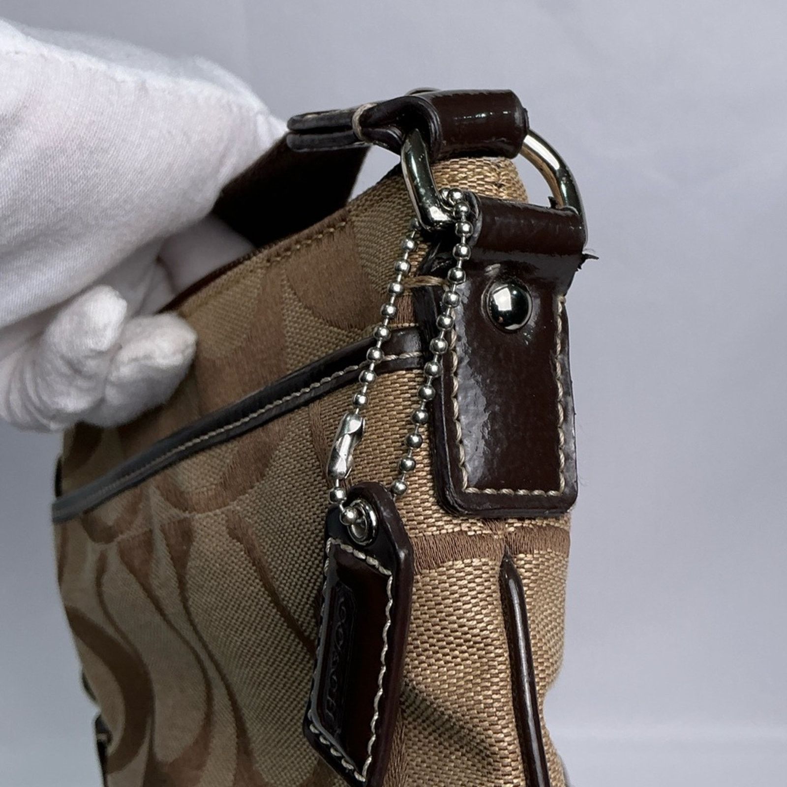 Coach Coach Signature Swingpack Crossbody Bag Brown Khaki Canvas Size ONE SIZE - 6 Thumbnail
