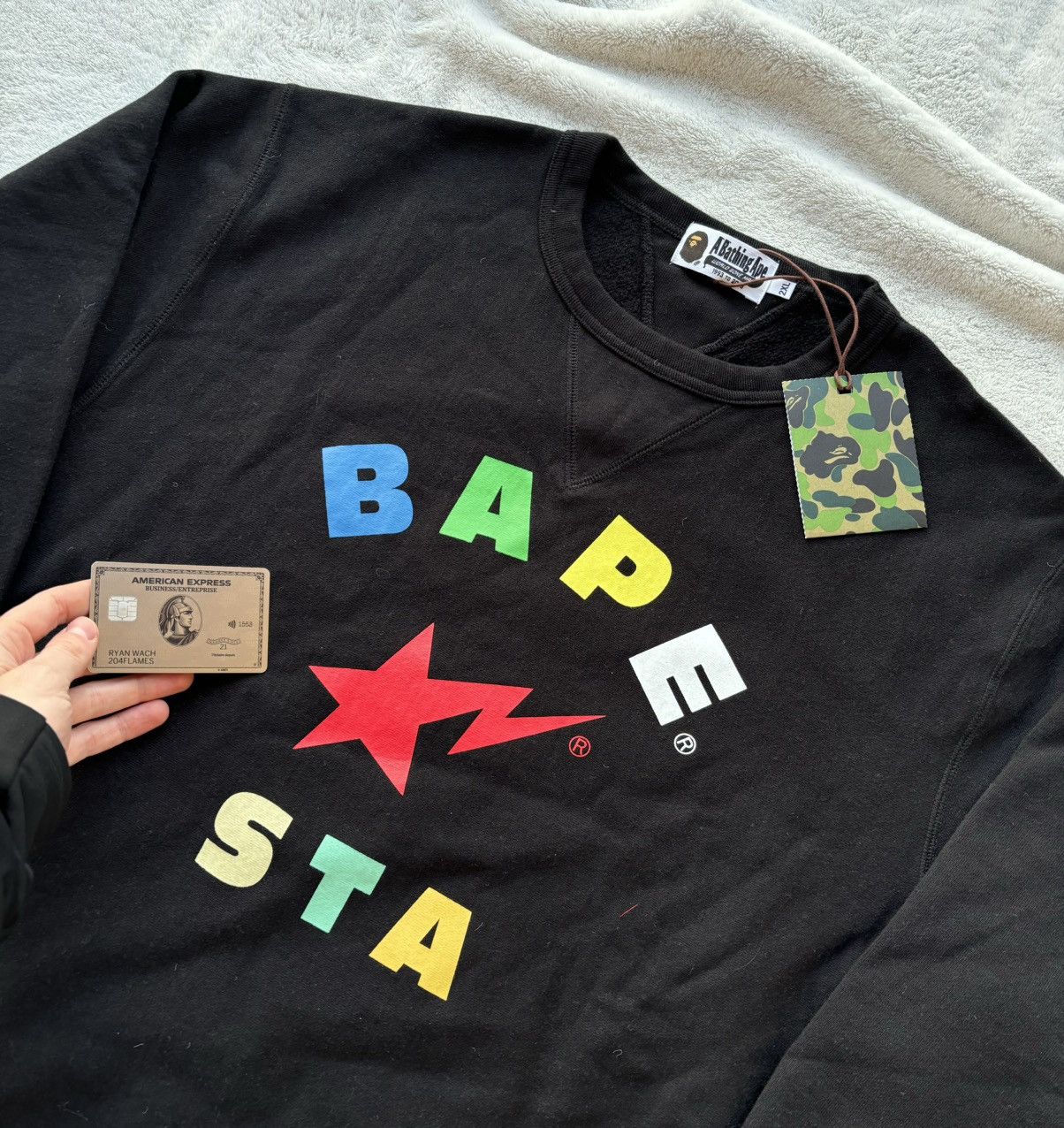 Bape Bape Black/Rainbow Bape Sta Crewneck Size US XXL / EU 58 / 5 - 2 Thumbnail