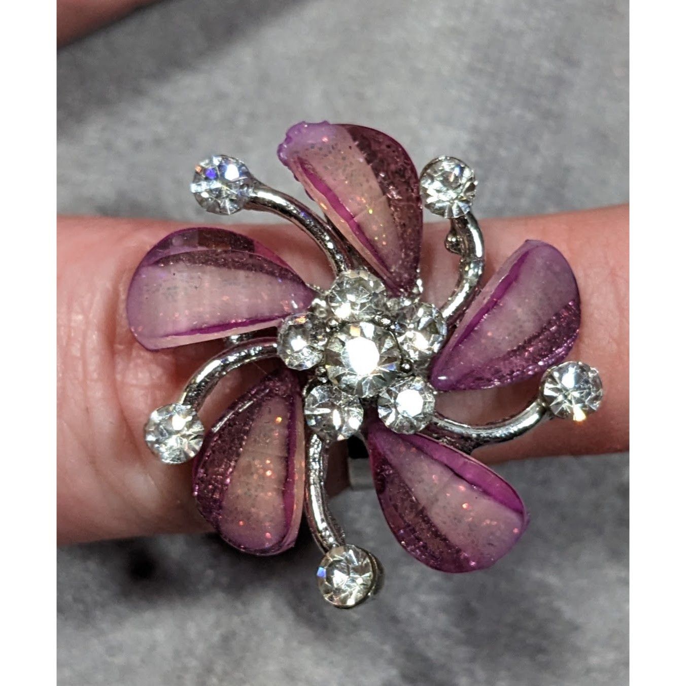 Other Whimsical Fairycore Purple And Silver Tone Ring Adjustable S Size ONE SIZE - 10 Thumbnail