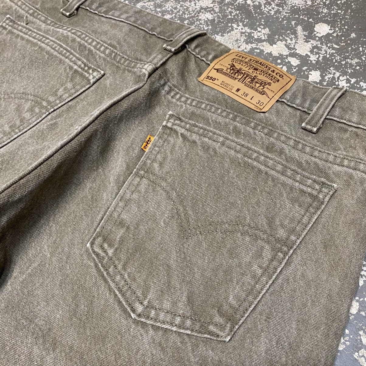 Japanese Brand × Levi's × Vintage Vintage Levi’s 550 Green/Brown Relaxed Denim Jeans USA 90s Size US 37 - 6 Thumbnail