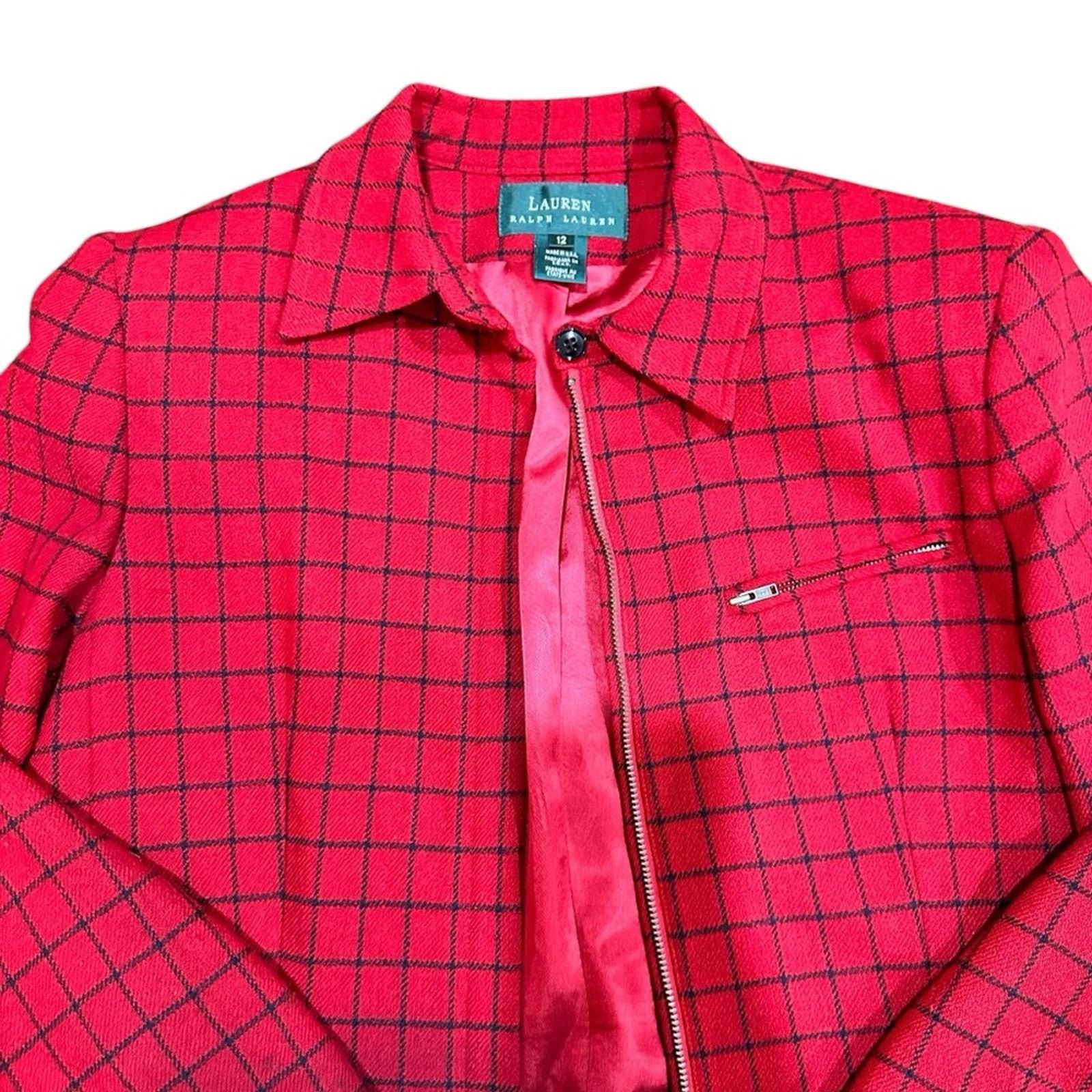 Ralph Lauren Ralph Lauren Wool Coat - Size 12 - Black & Red - Classic Size XL / US 12-14 / IT 48-50 - 3 Thumbnail