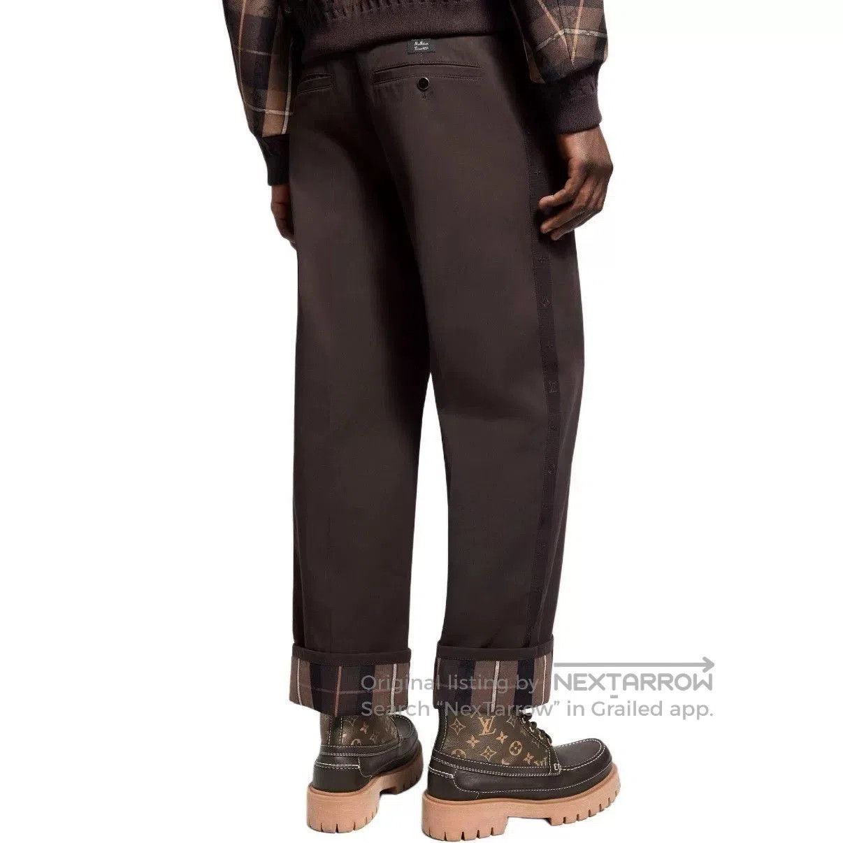Louis Vuitton brown lv denim pants with checkered hem. Size US 36 / EU 52 - 7 Thumbnail