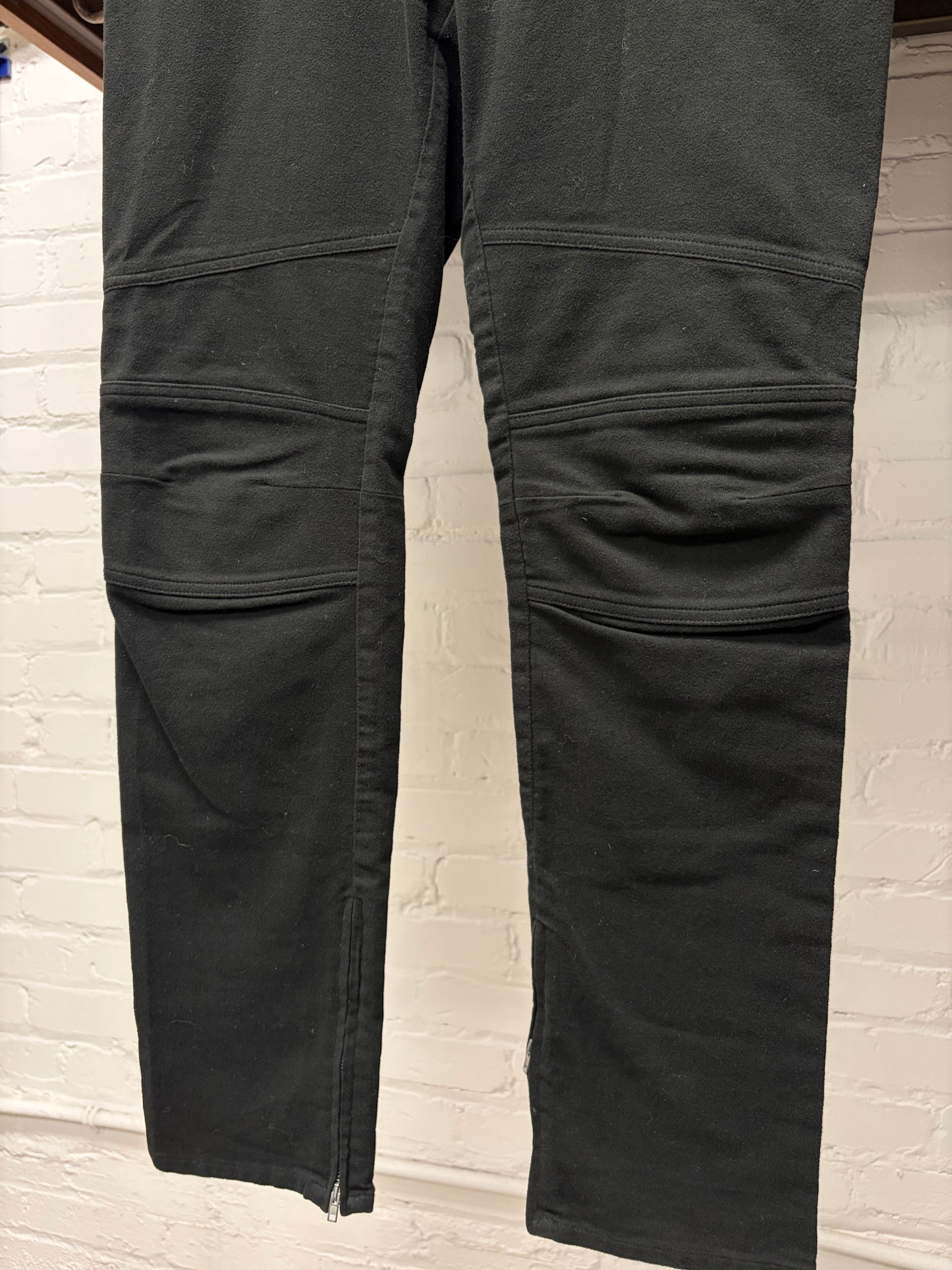 Helmut Lang Helmut Lang Black Wool ‘Biker’ Black Slim Cut Trousers Size US 30 / EU 46 - 2 Thumbnail
