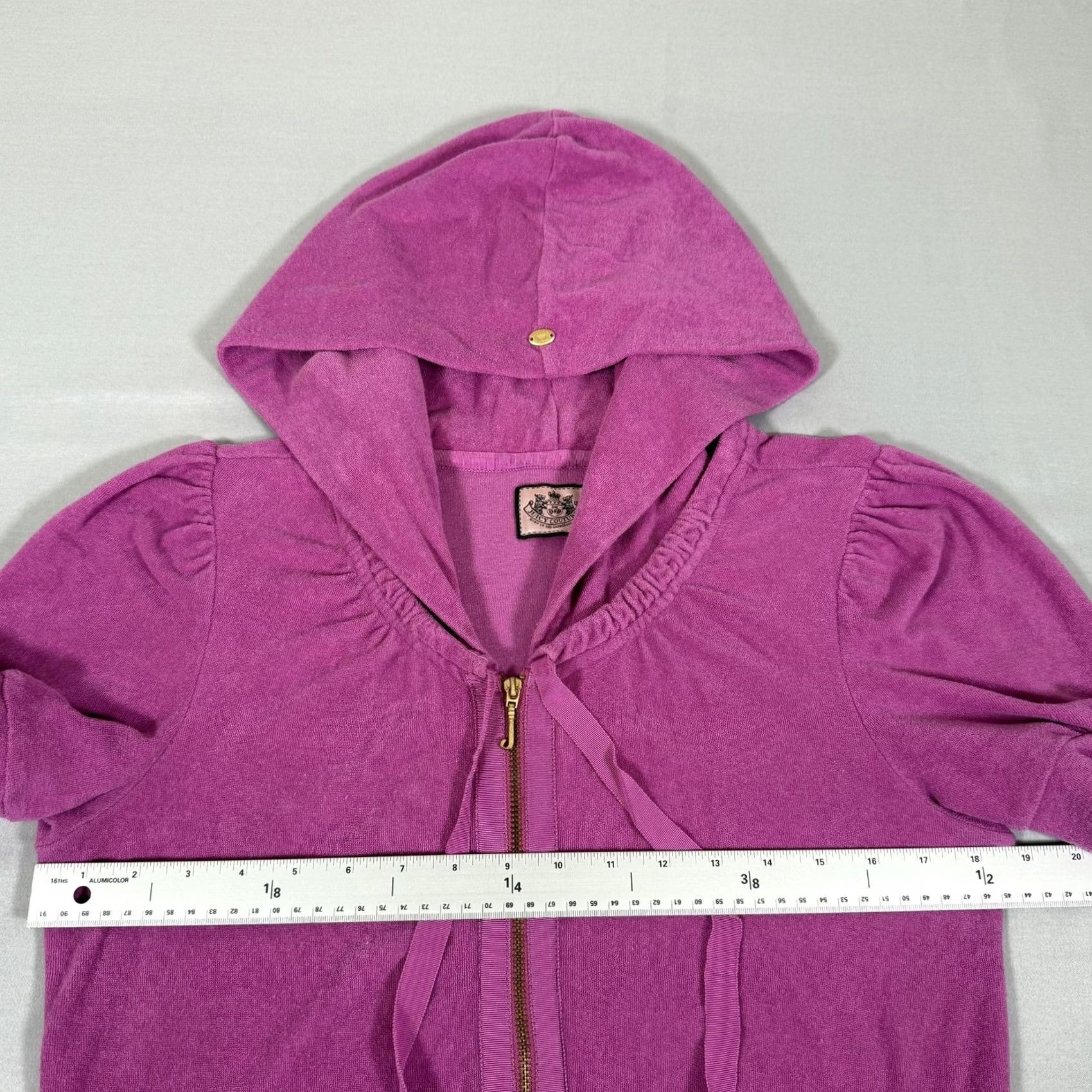 Juicy Couture Juicy Couture Hoodie Womens XL Purple Velour Full Zip Hooded Pocket 90s Shirt (Casual, Activewear) Size XL / US 12-14 / IT 48-50 - 6 Thumbnail