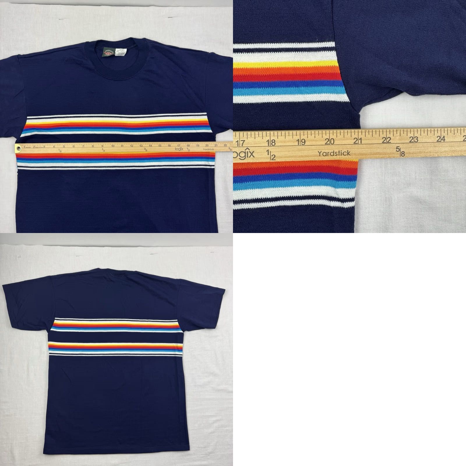 Vintage VINTAGE American Outpost T Shirt Adult M Striped Blue 1980s Preppy Classic Mens Shirt Size US M / EU 48-50 / 2 - 8 Thumbnail