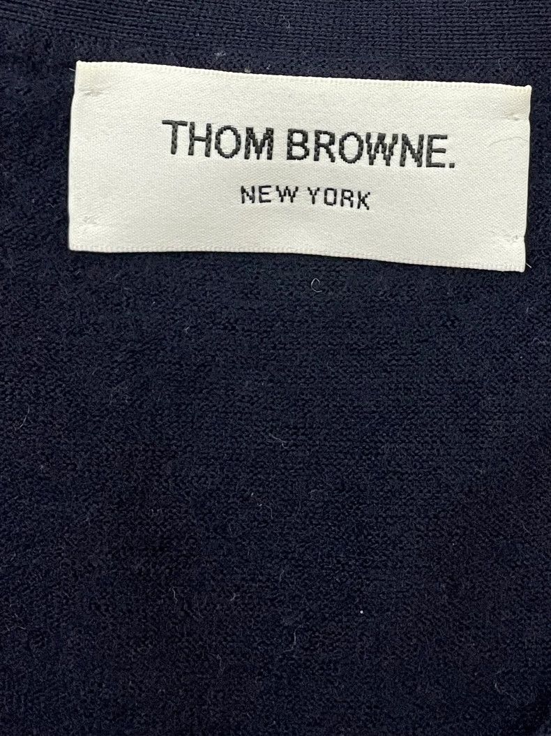 Thom Browne Thom browne Size 00 Dark blue four-striped wool cardigan j Size US XXS / EU 40 - 5 Thumbnail
