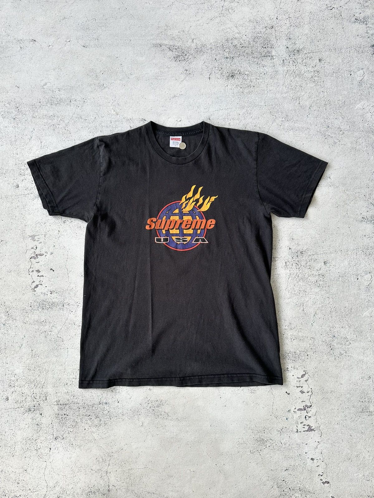 Made In Usa × Supreme × Vintage Supreme faded vintage USA fire T 