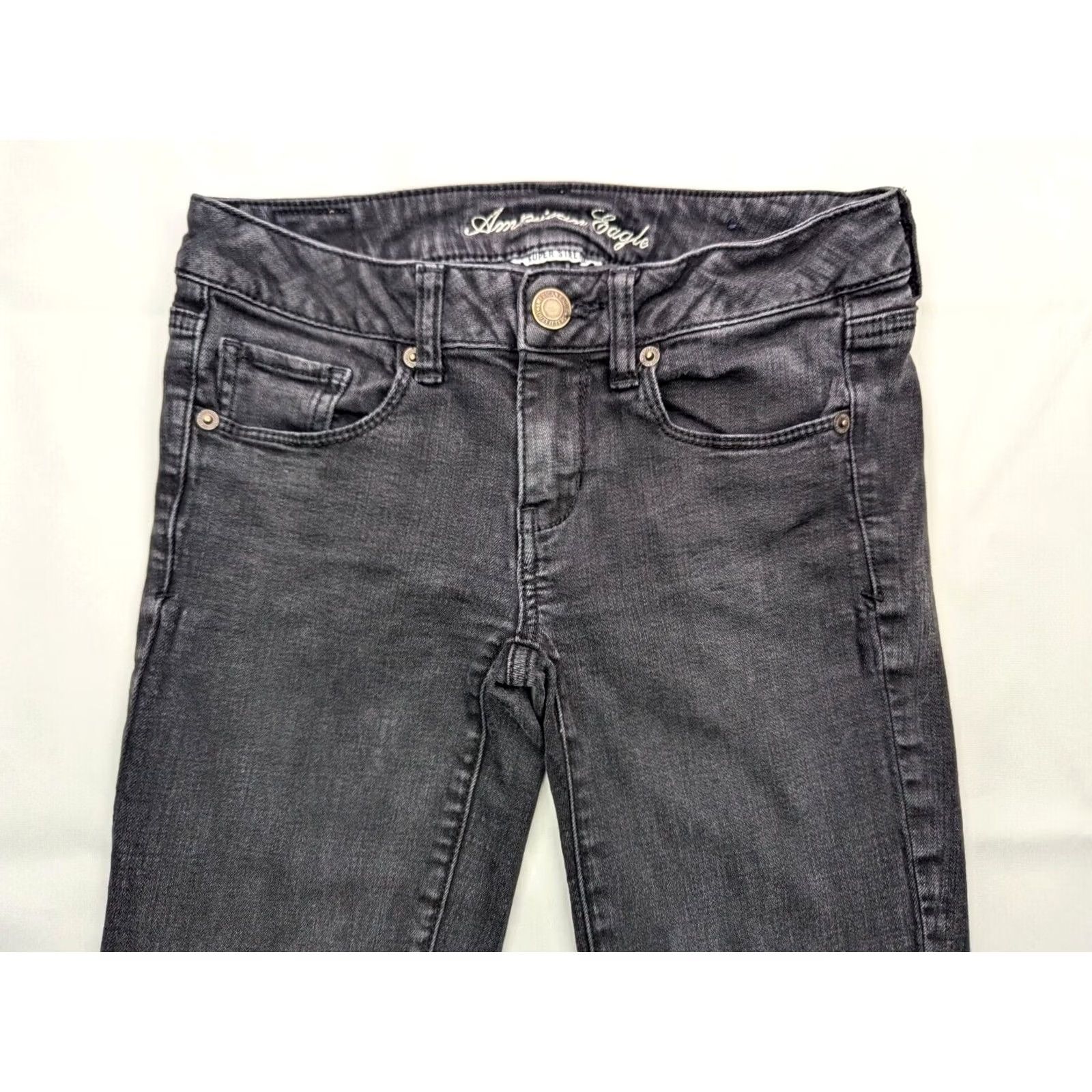 American Eagle Outfitters American Eagle Outfitters Jeans Skinny Women's 2 26x31 Dark Wash Black Denim 5-Pocket Stretch Distressed Modern Retro Grunge 80s 90s Mom AEO Size 26" / US 2 / IT 38 - 4 Thumbnail