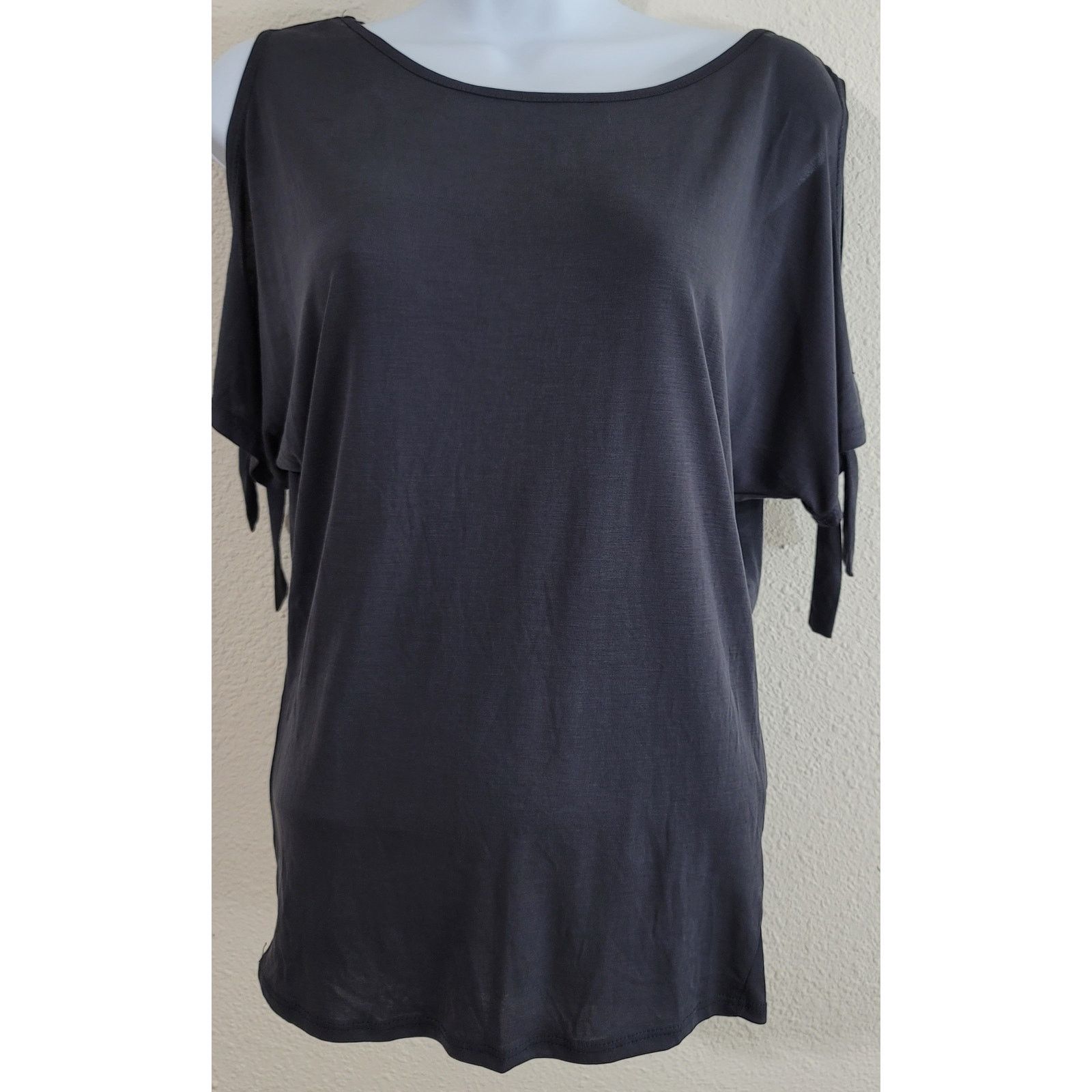 Other Love J Charcoal Gray Black Cold Shoulder With Ties Top Small Size S / US 4 / IT 40 - 1 Thumbnail