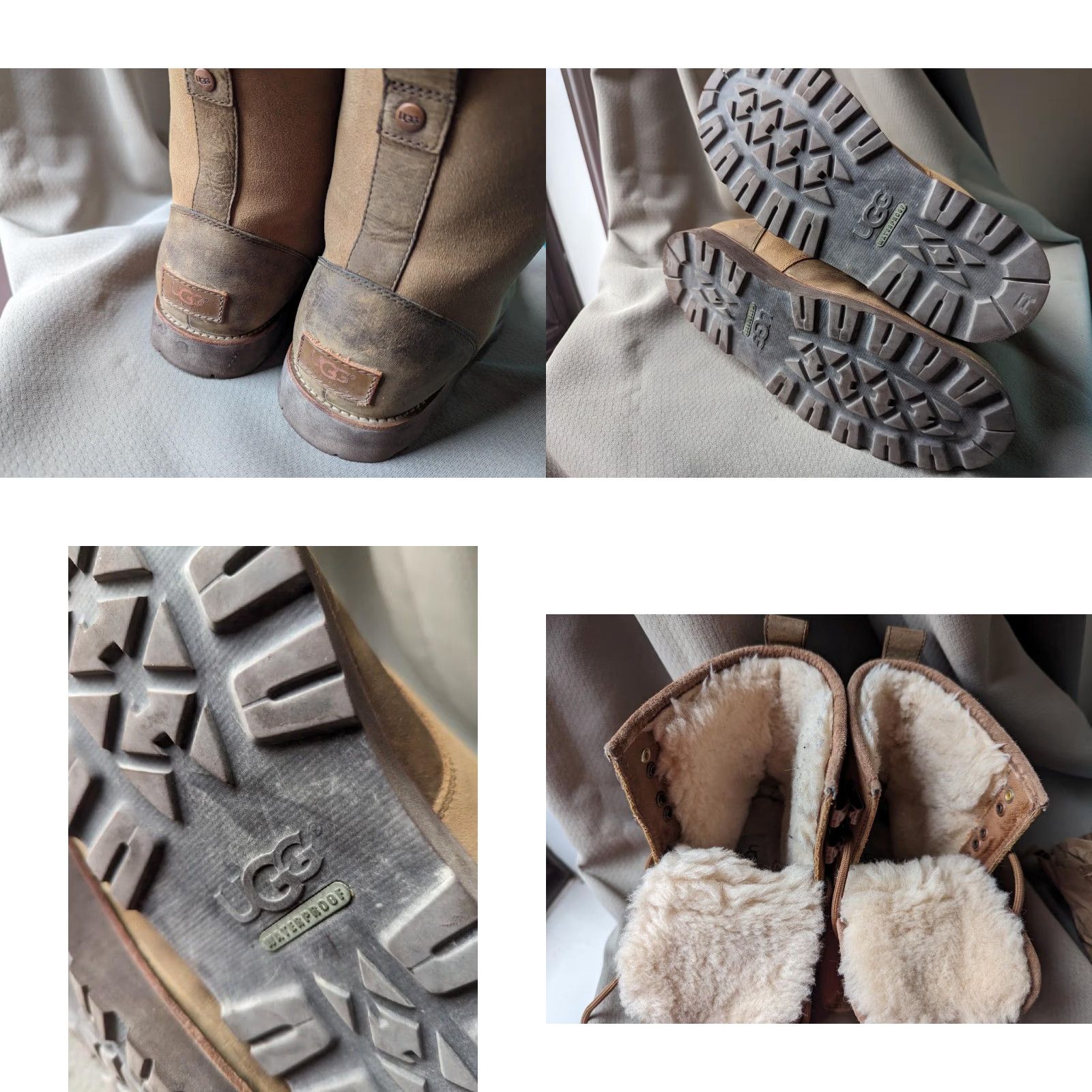 Ugg VINTAGE UGG MEN BOOT 10 US BROWN SHEARLING SUEDE LEATHER WINTER SNOW CREPE Size US 10 / EU 43 - 8 Thumbnail