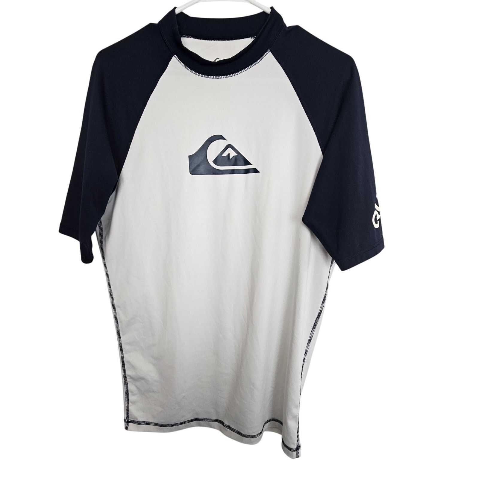Quiksilver Quiksilver Rash Guard Navy Blue White Short Sleeve XL Size US 40 / EU 56 - 1 Thumbnail