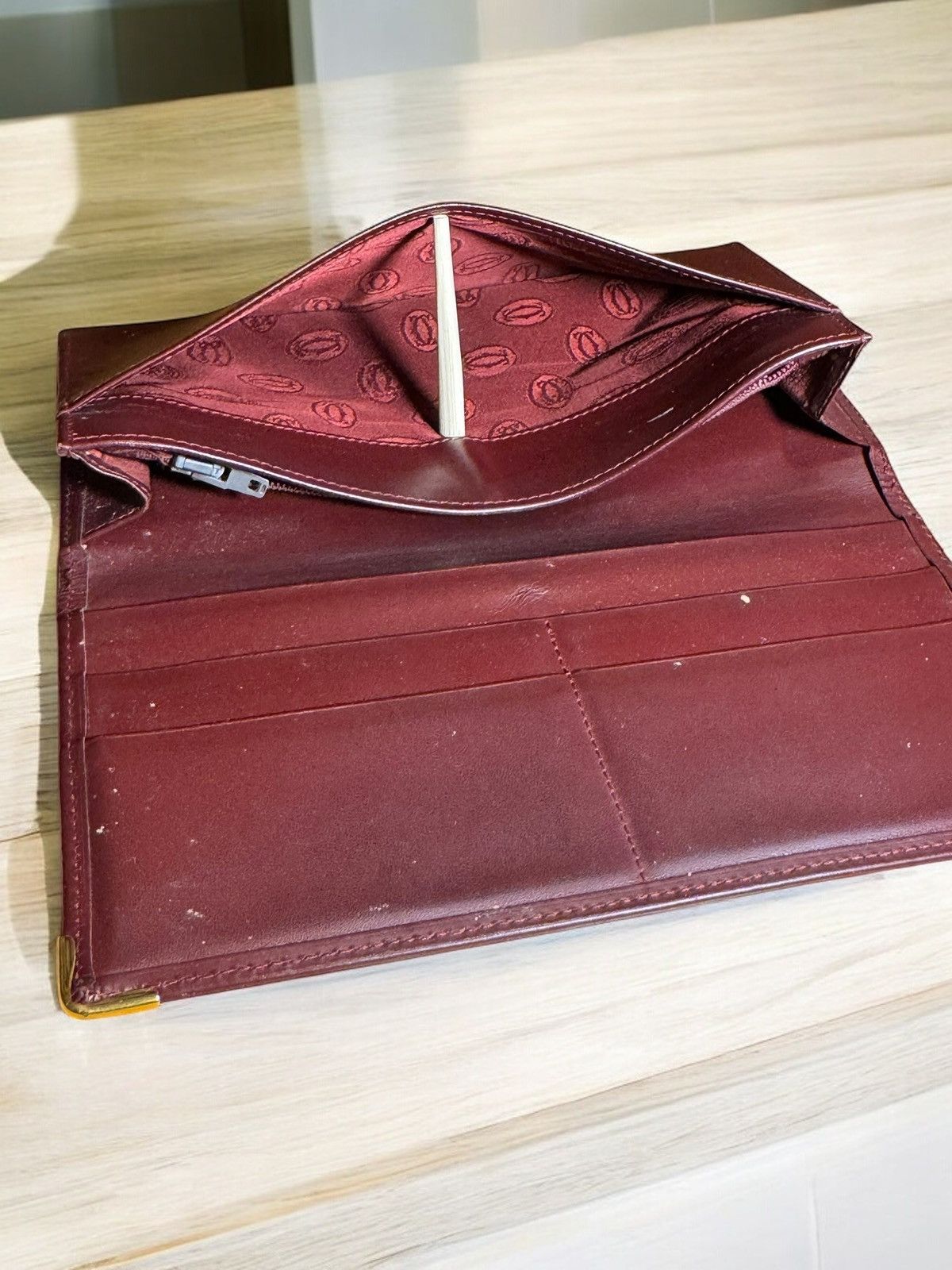 Cartier Cartier Long Wallet Logo Leather Wine Red Brown Women's Size ONE SIZE - 11 Thumbnail