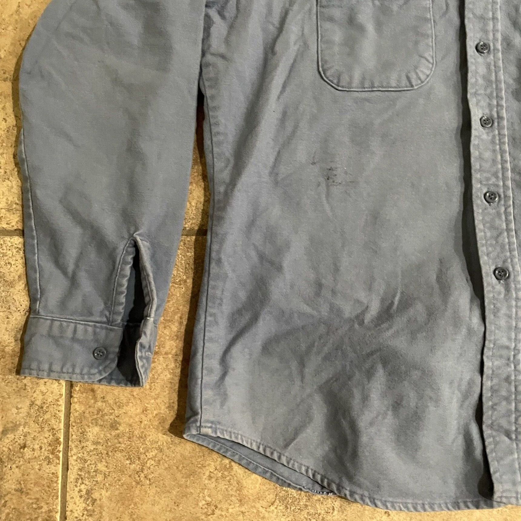 Vintage VINTAGE FiveBrother Men’s Long Sleeve Chamois Button-Down Shirt XL Blue Size US XL / EU 56 / 4 - 3 Thumbnail