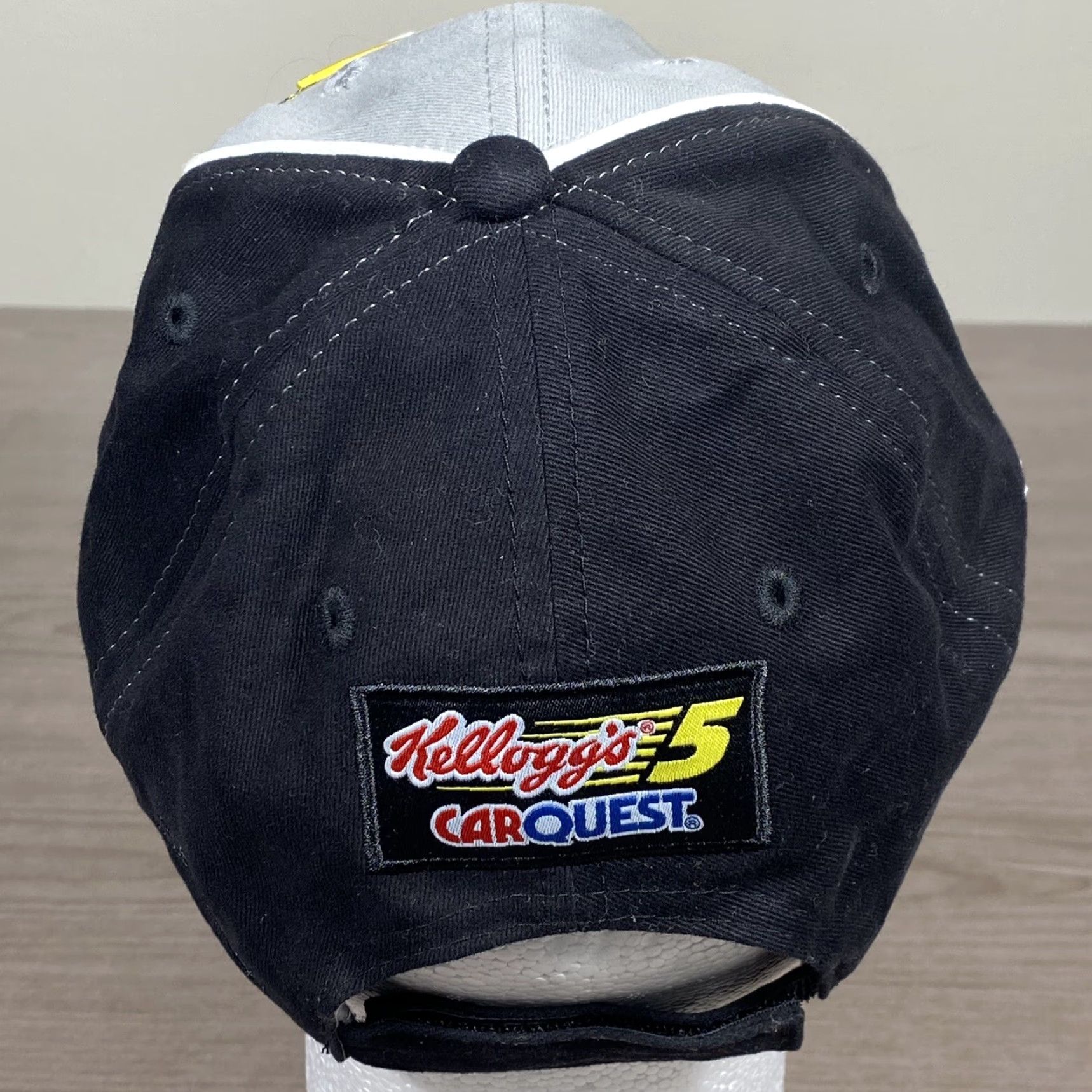 Chase Authentics Hendrick Motorsports No. 5 Mark Martin Hat Cap Black Gray Kellogg’s Carquest Baseball Cap NASCAR Adjustable Men Yellow? Wait color black. Size ONE SIZE - 3 Thumbnail