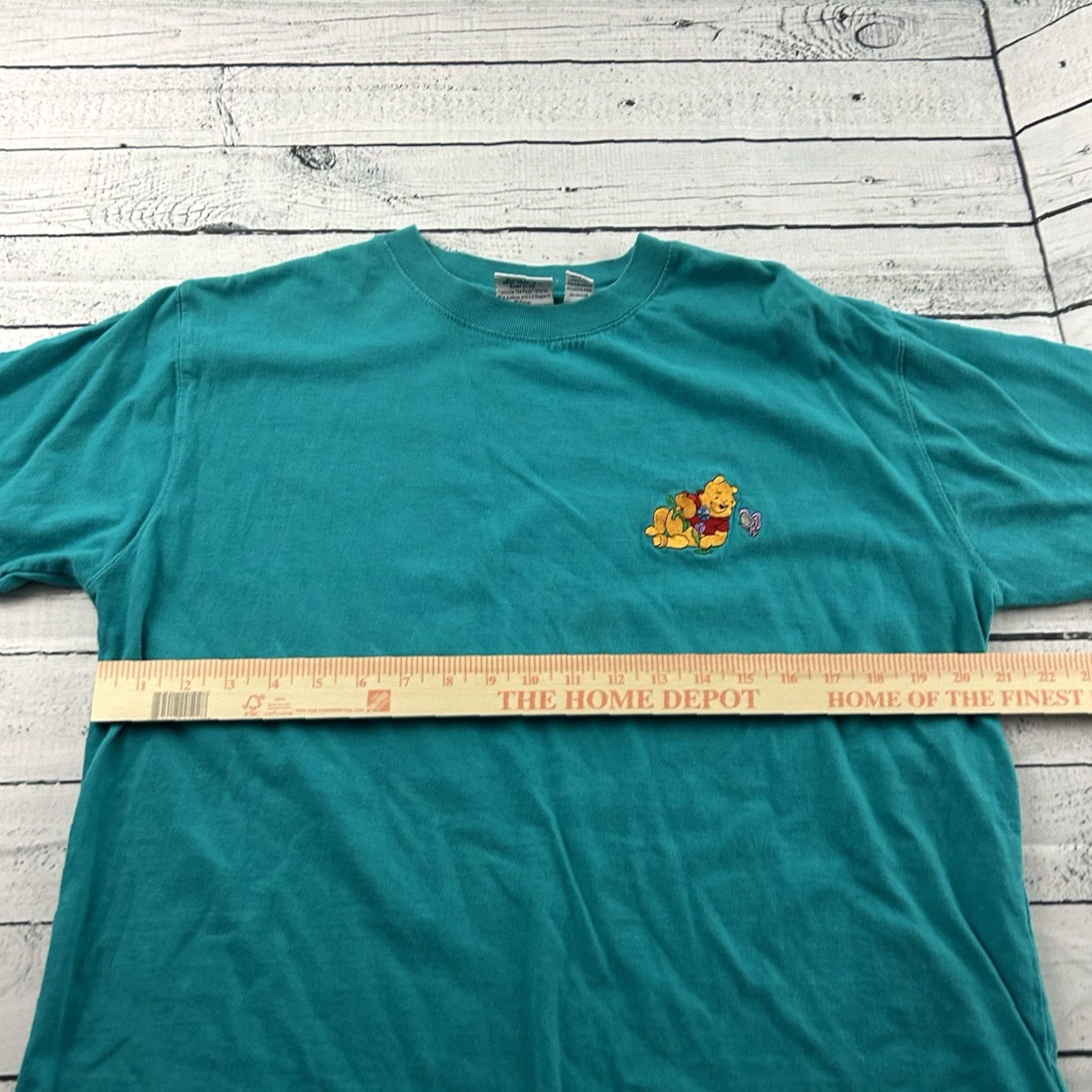 Altea VINTAGE Pooh T-Shirt Mens Large Teal Embroidered Short Sleeve Blue Winnie The Pooh Shirt Mens L Size US L / EU 52-54 / 3 - 5 Thumbnail